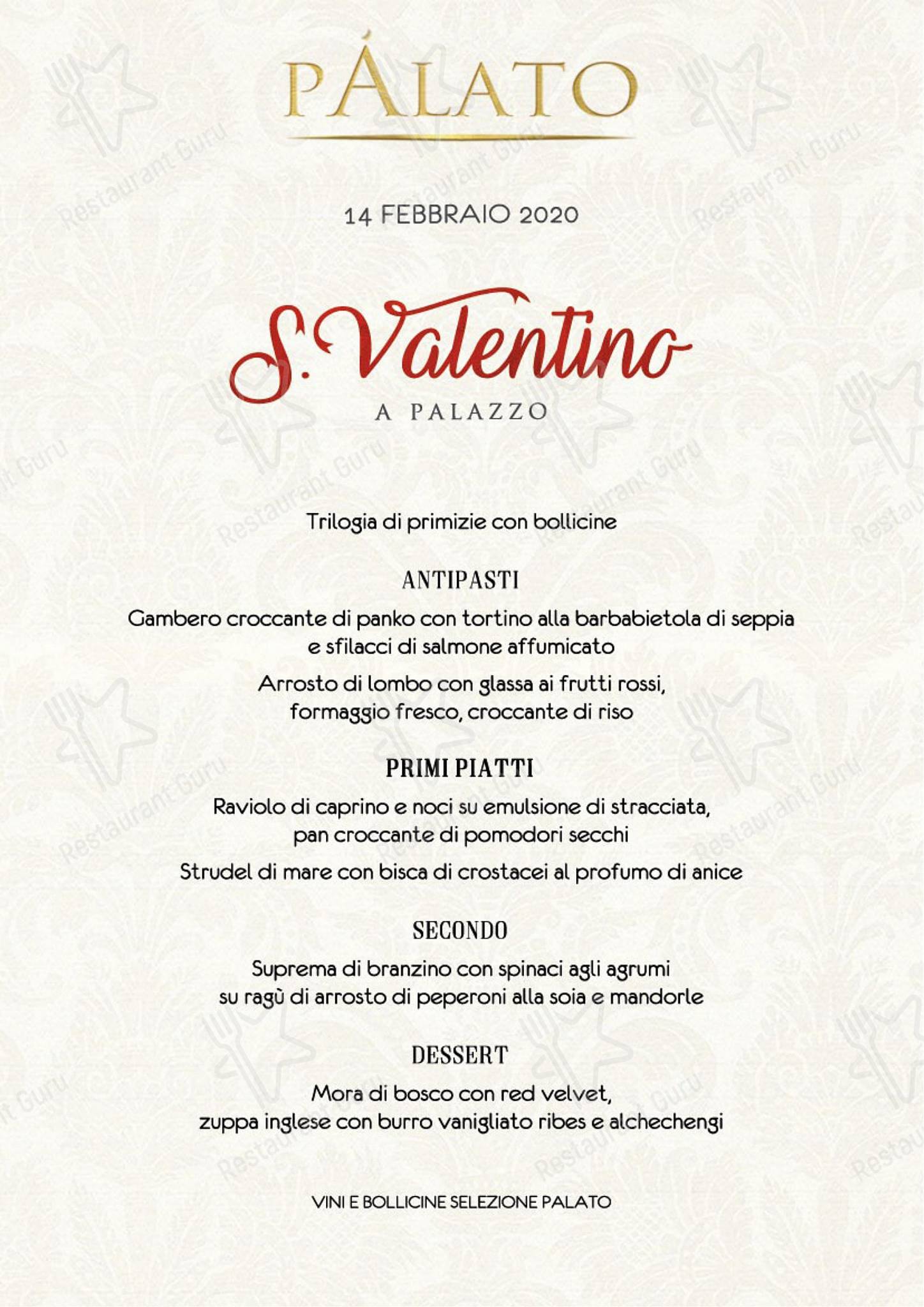 Menu bar per Pàlato Café & Bistrot ristorante