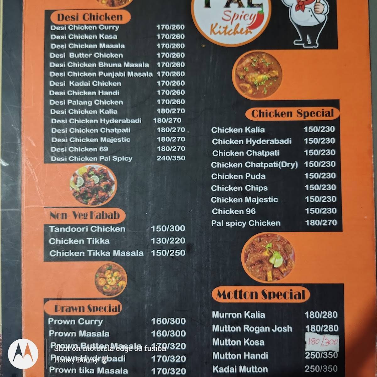 Pal's Spicy Kitchen menu