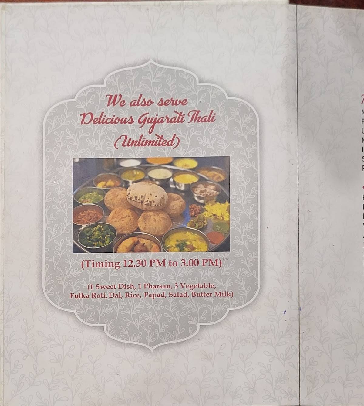 Rasoi Gujarati / Jain Thali menu