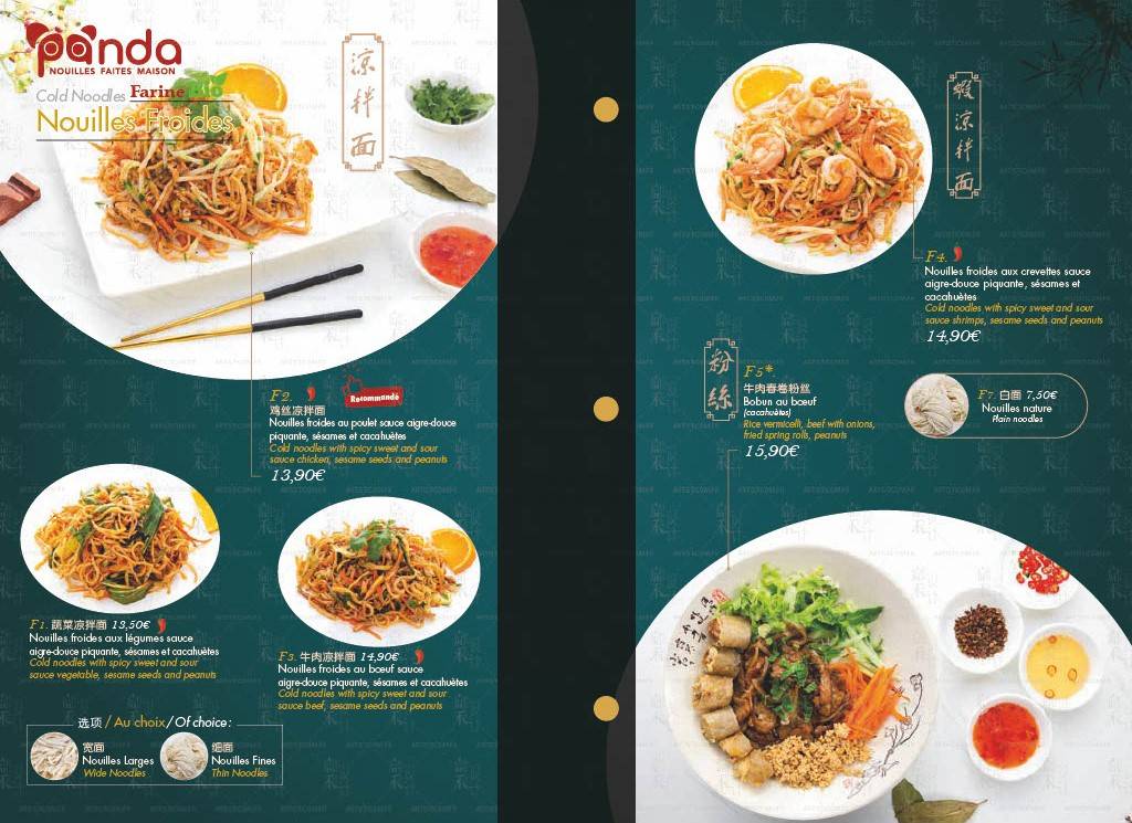 Menu de Restaurant Panda Calais
