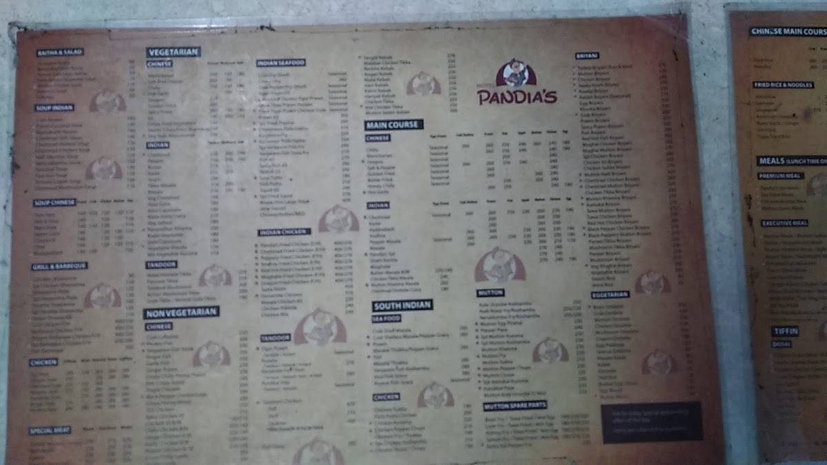 Pandia's Avenue menu