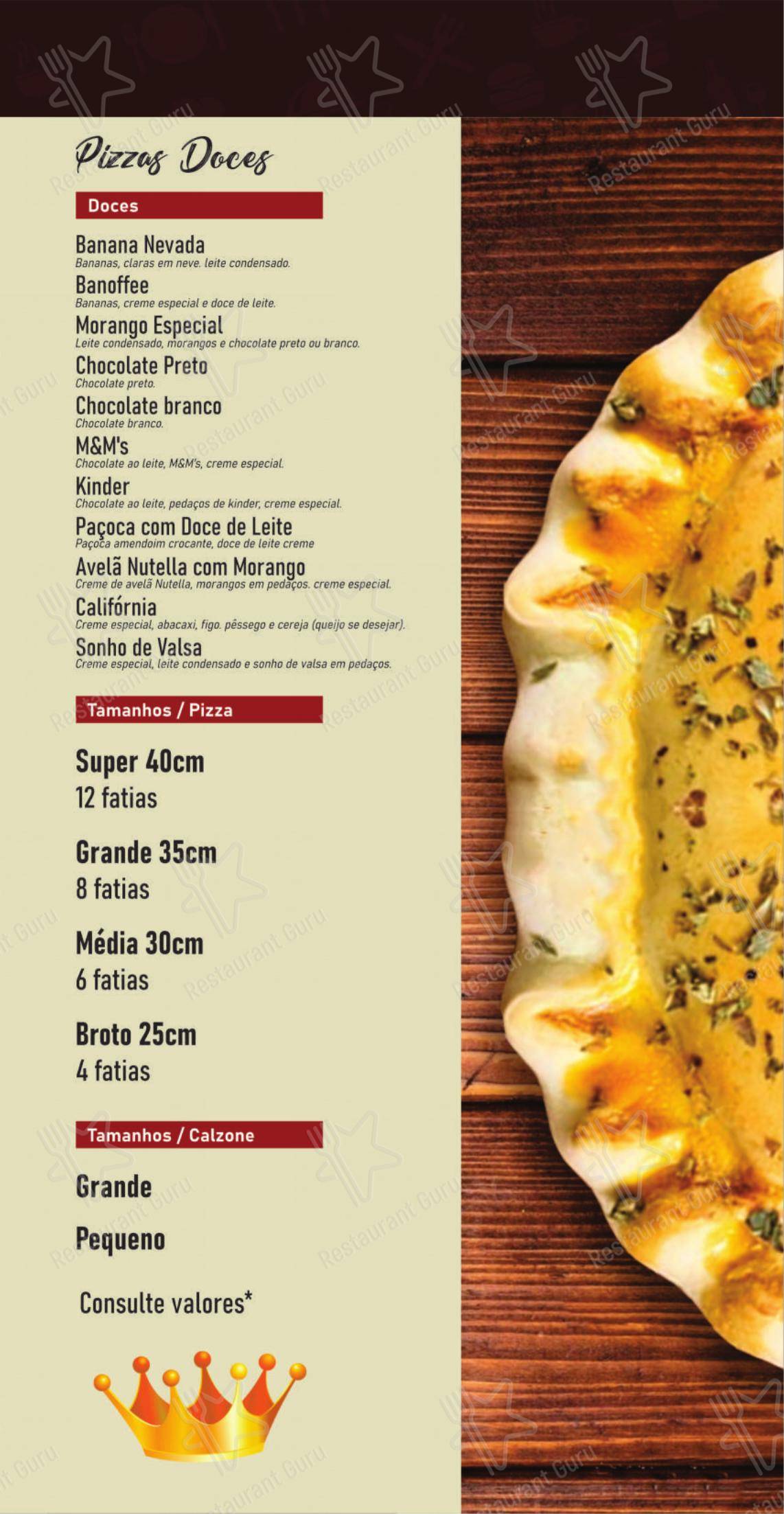 Menu para Panificadora e Restaurante Princesa restaurante