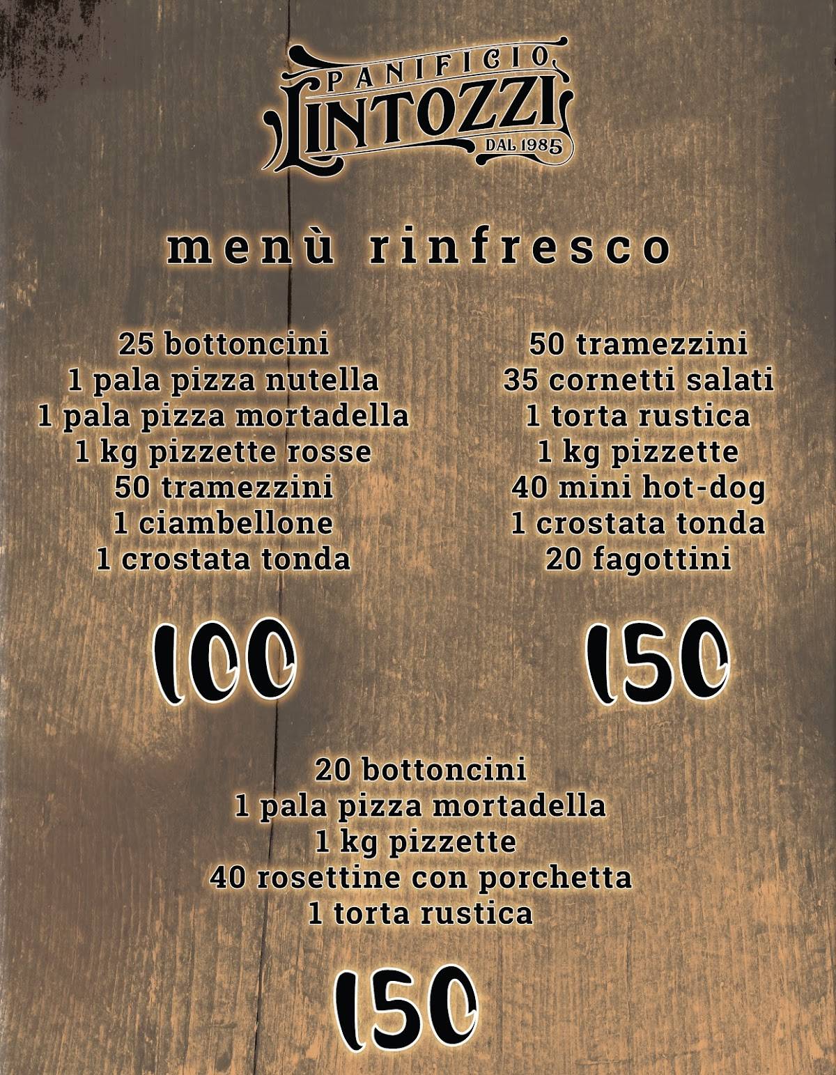 Menu di Panificio Lintozzi 