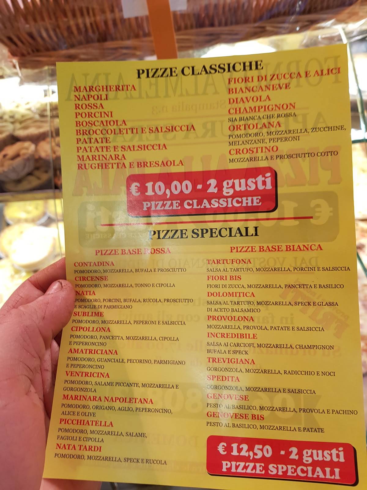 Menu di Panificio Val Melaina di Nicosanti 