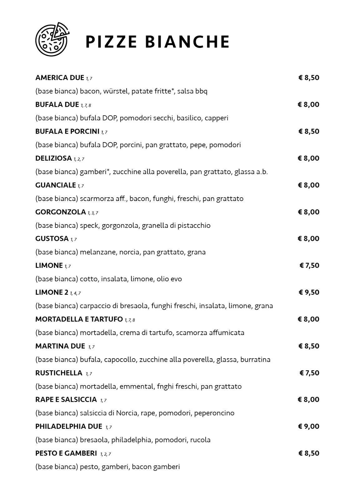 Menu di Panzerottiamo Conversano 