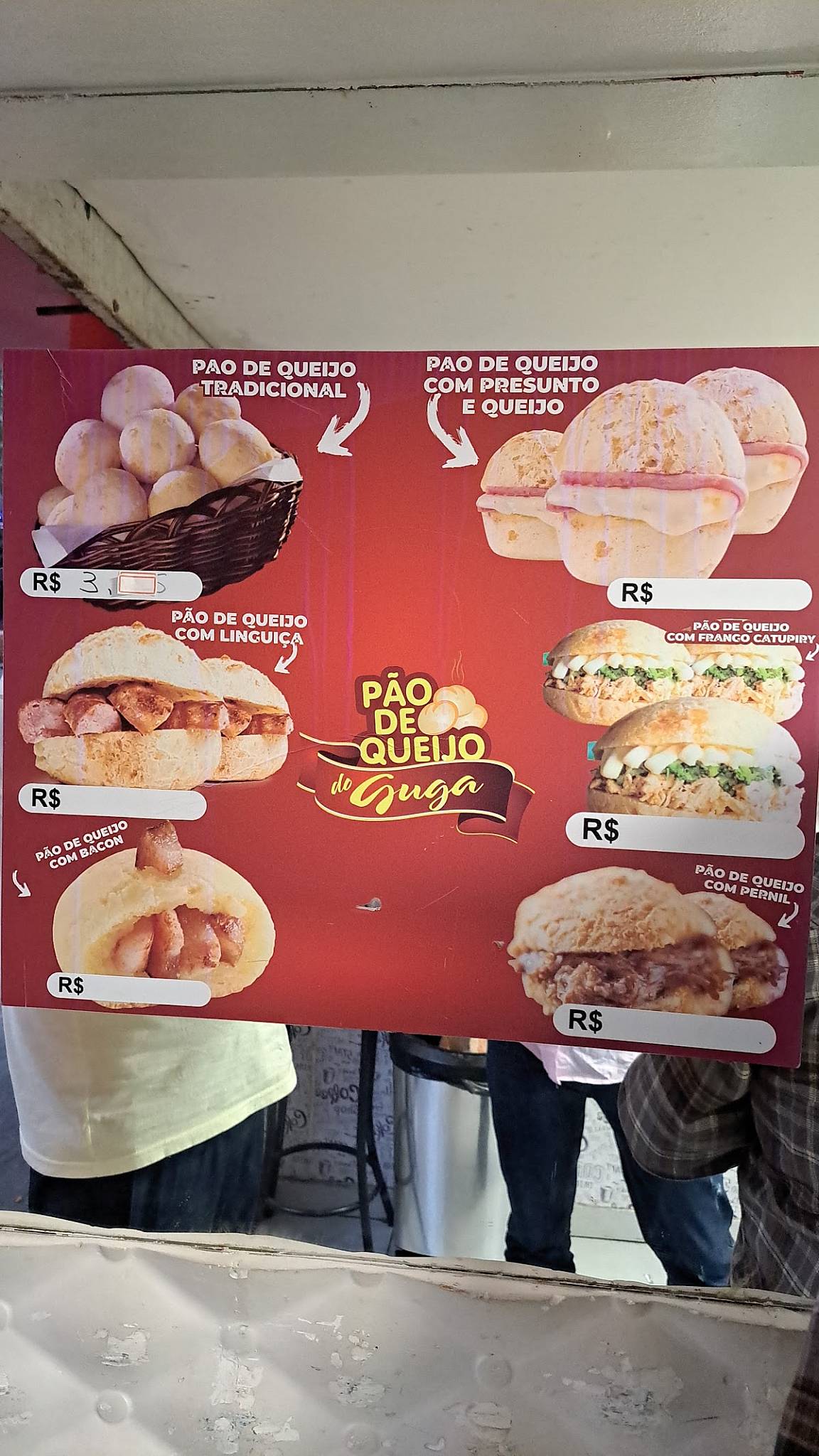 Pão de Queijo do Guga cardápio