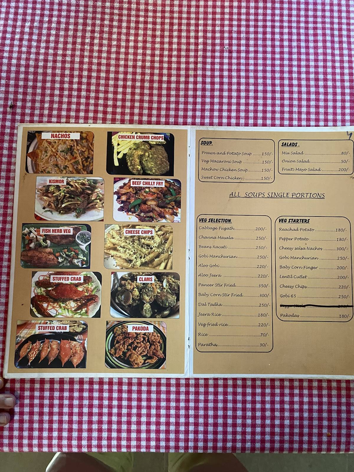 Papa Joe's Restaurant menu