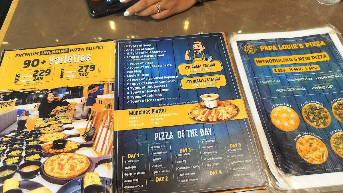 Papa Louie's Pizza Khodiyar Colony Jamnagar menu