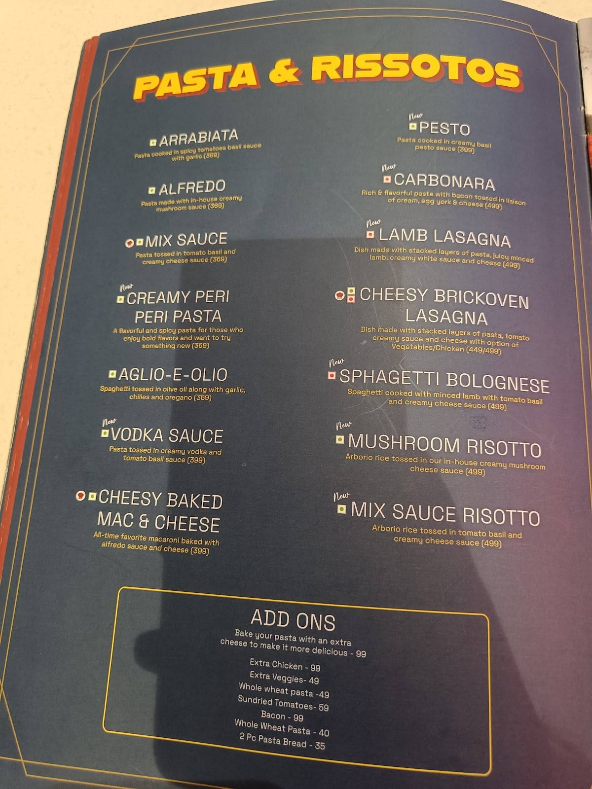 Paparizza - Pizzeria & Bar menu