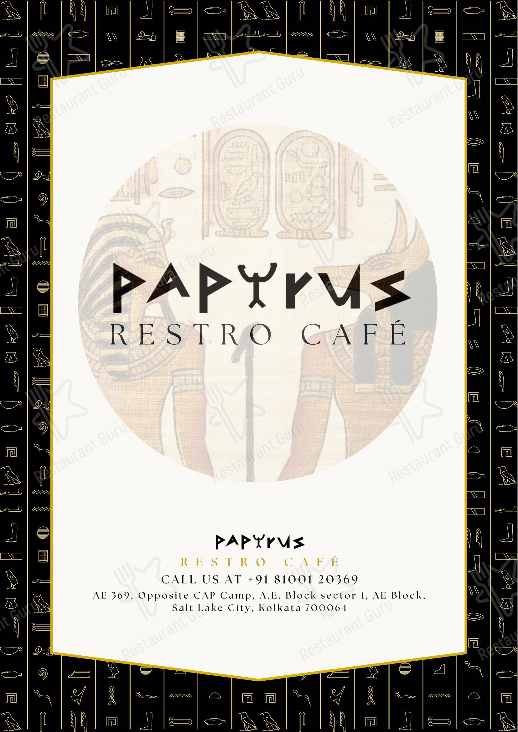 Papyrus Restro Café - Menu