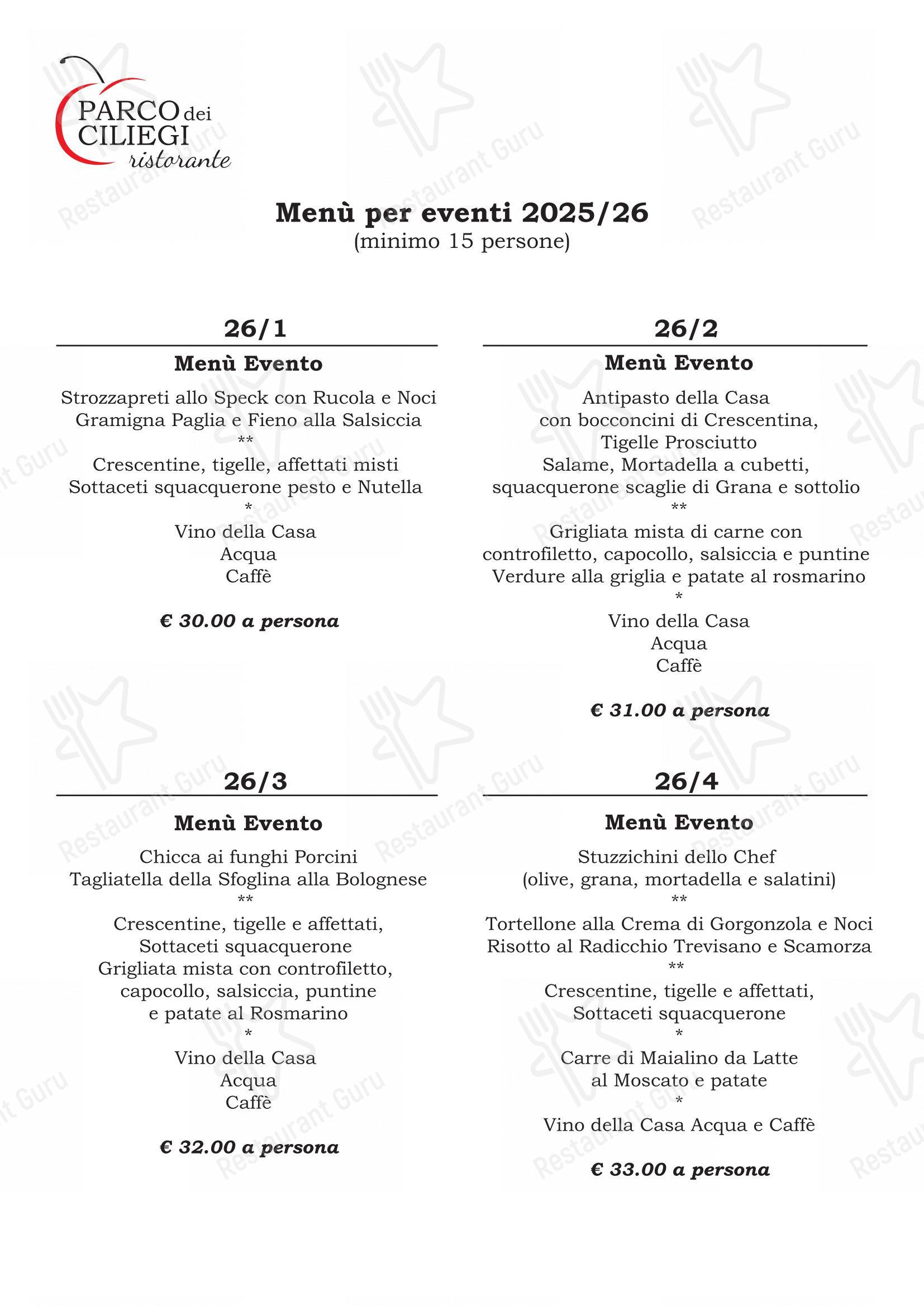 Крафт меню per Parco Dei Ciliegi in Zola Predosa