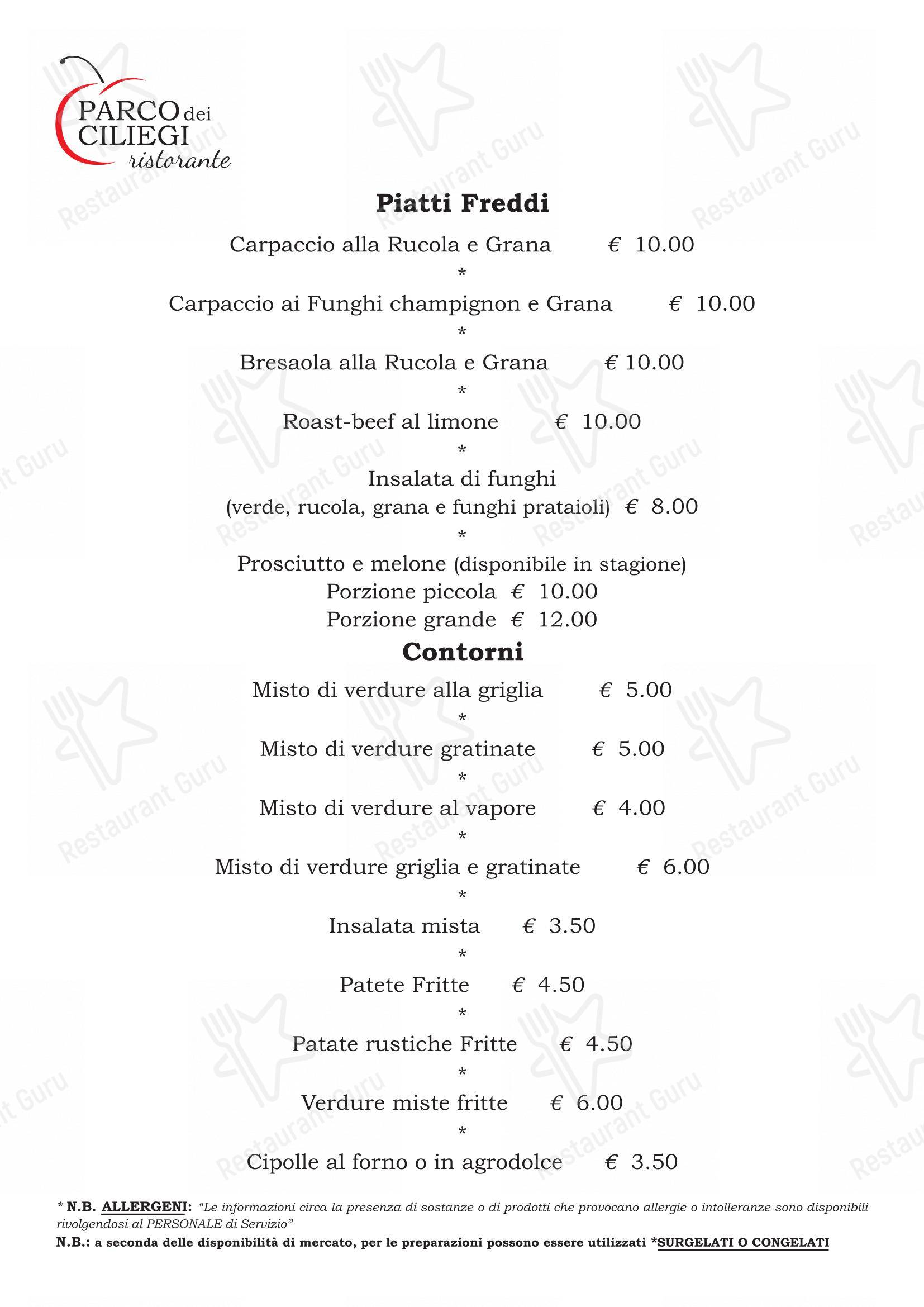 Коктейльная карта per Parco Dei Ciliegi pizzeria