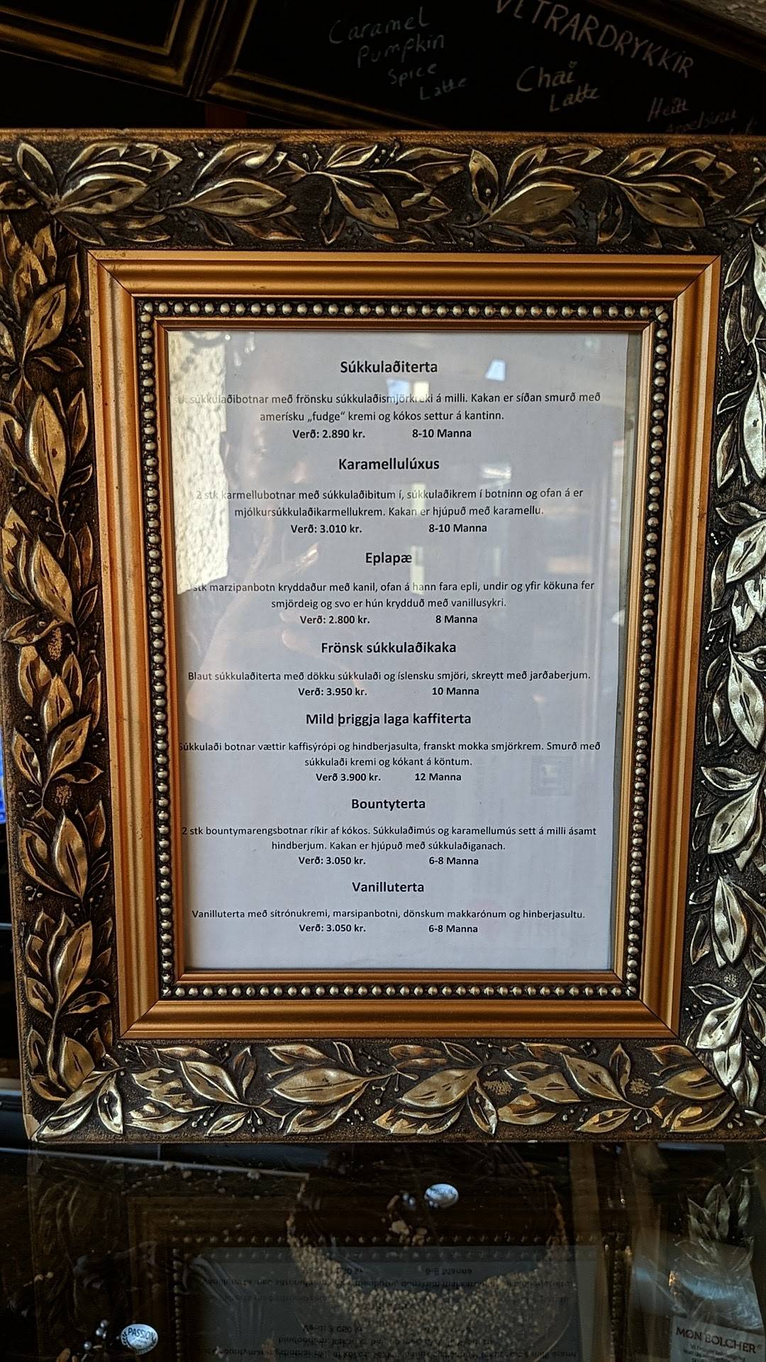 Menu de Passion Reykjavík