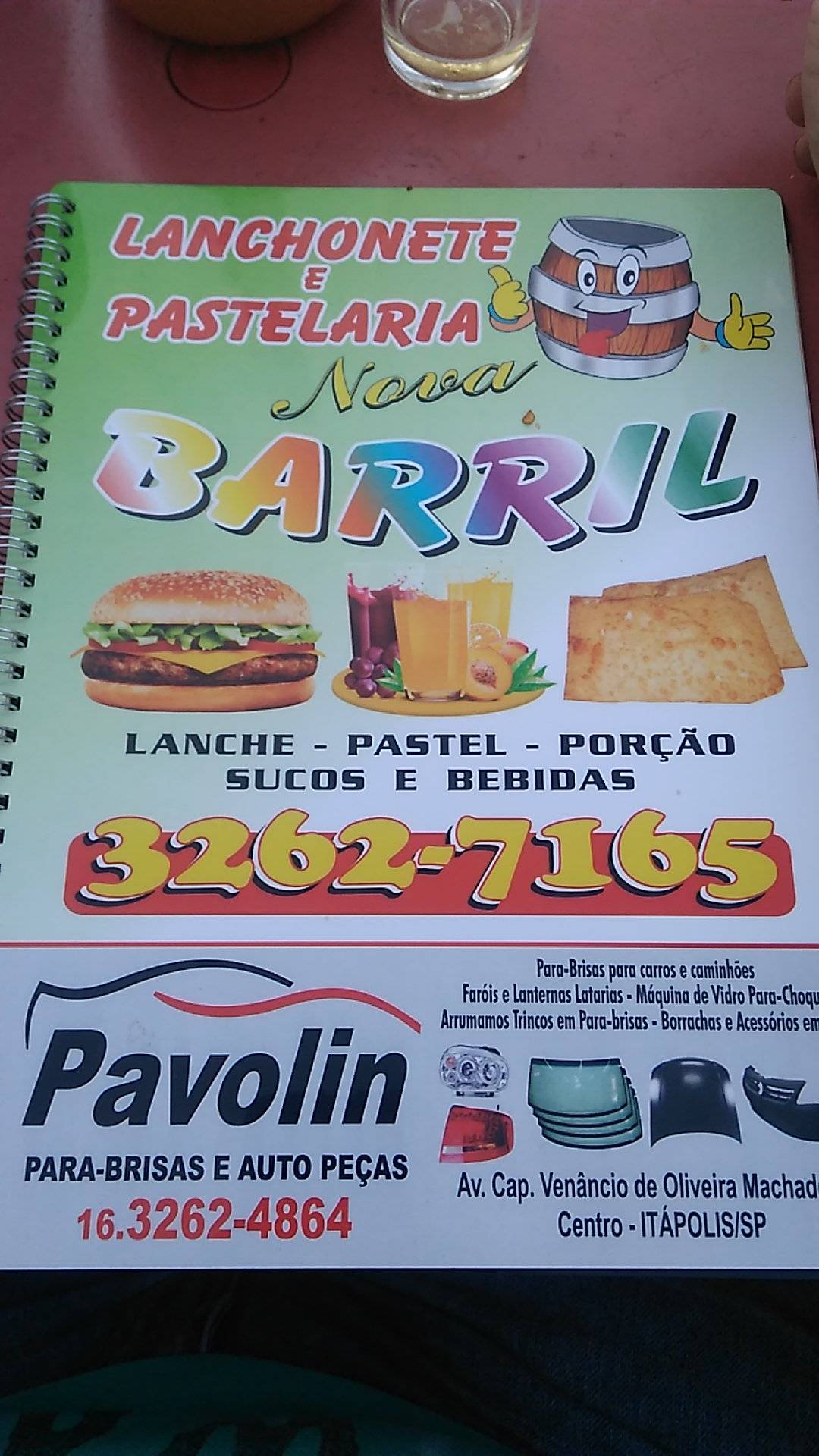 Pastelaria Barril cardápio