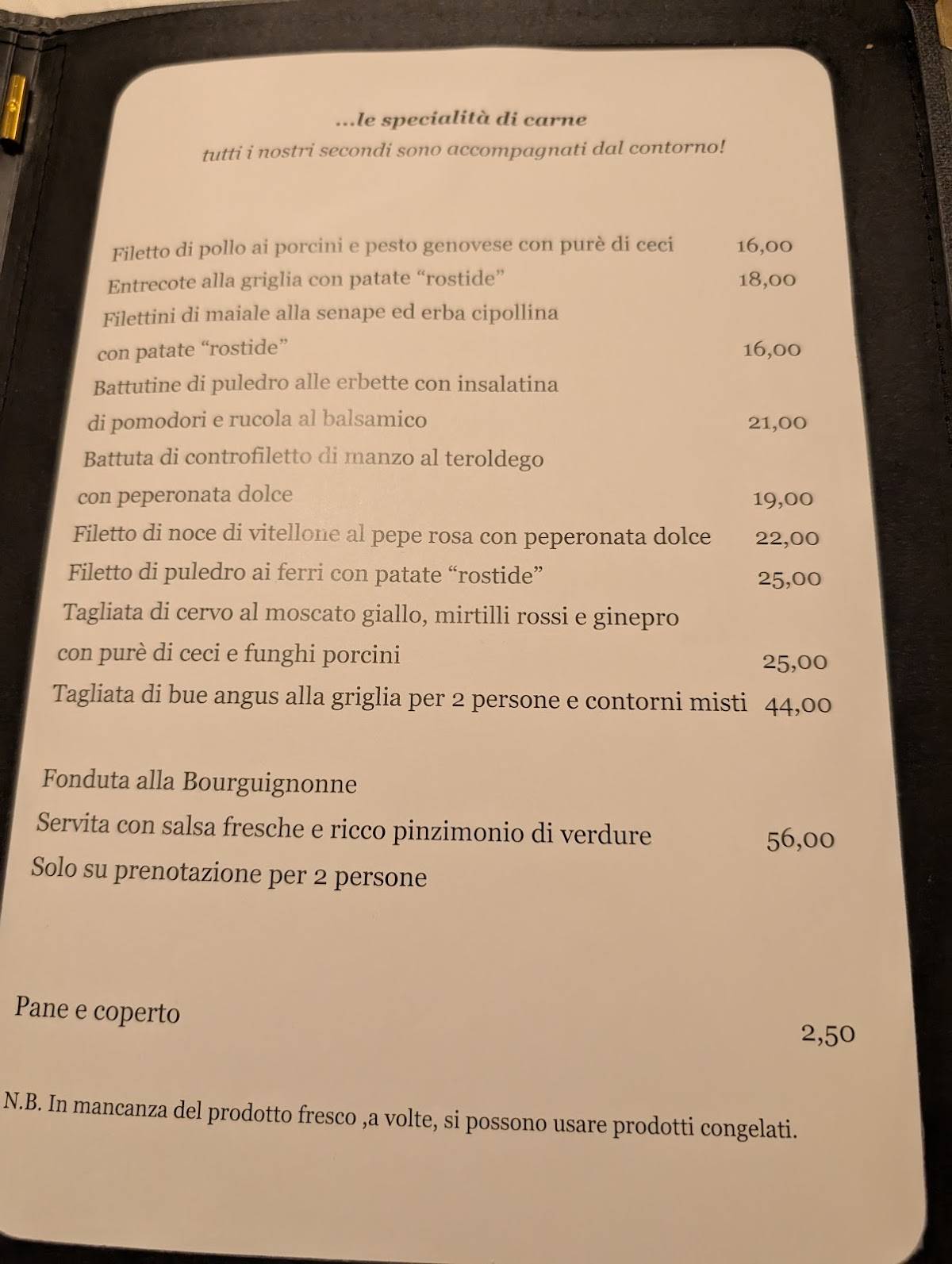 Menu di Ristorante Patelli 