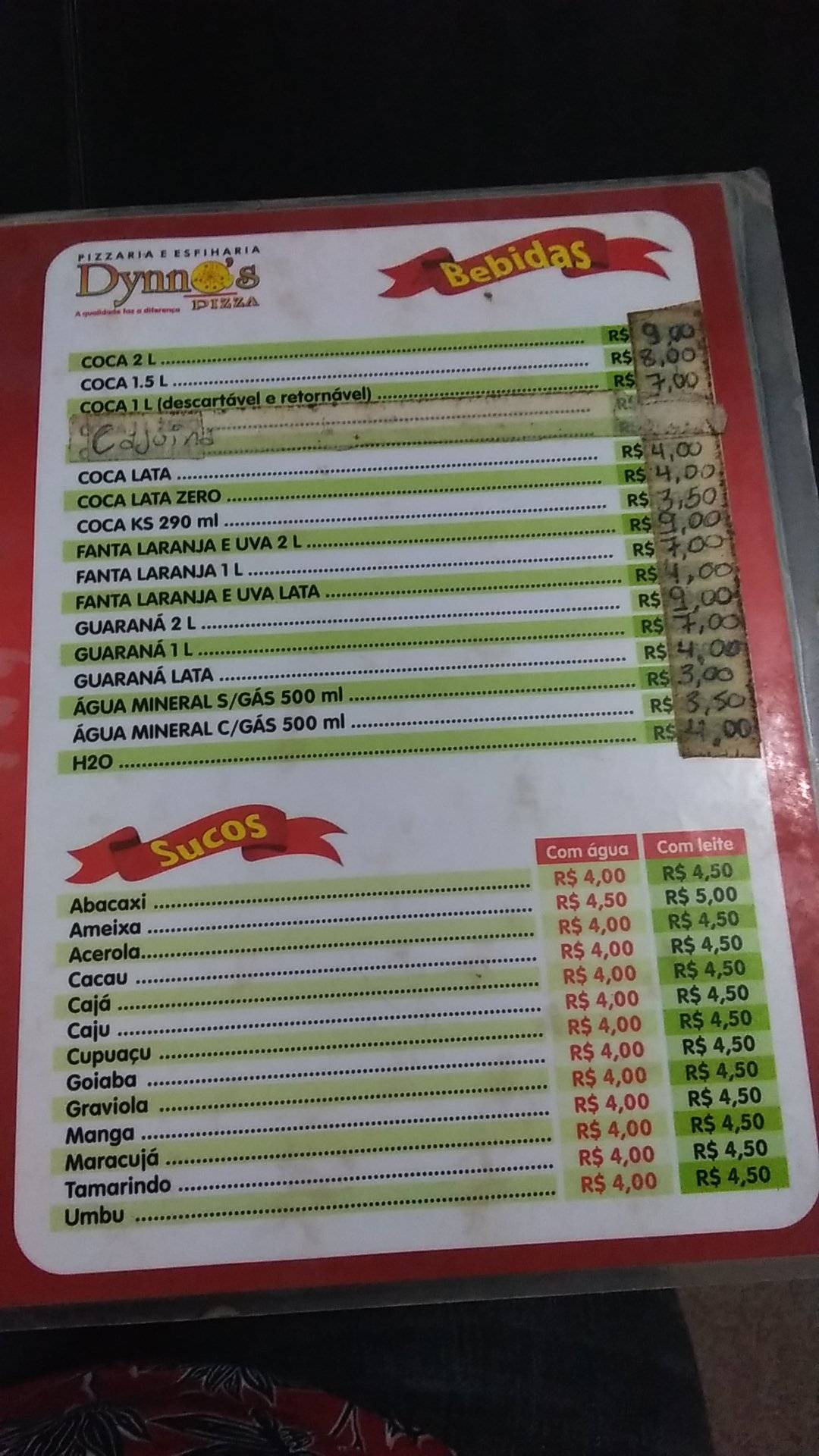 Paulinho Pizzaria cardápio