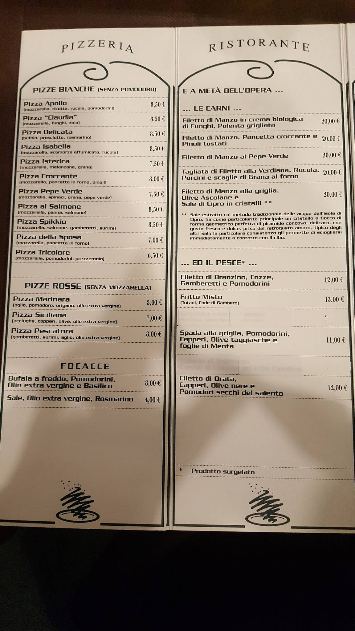 Menu di Pepe Verde 