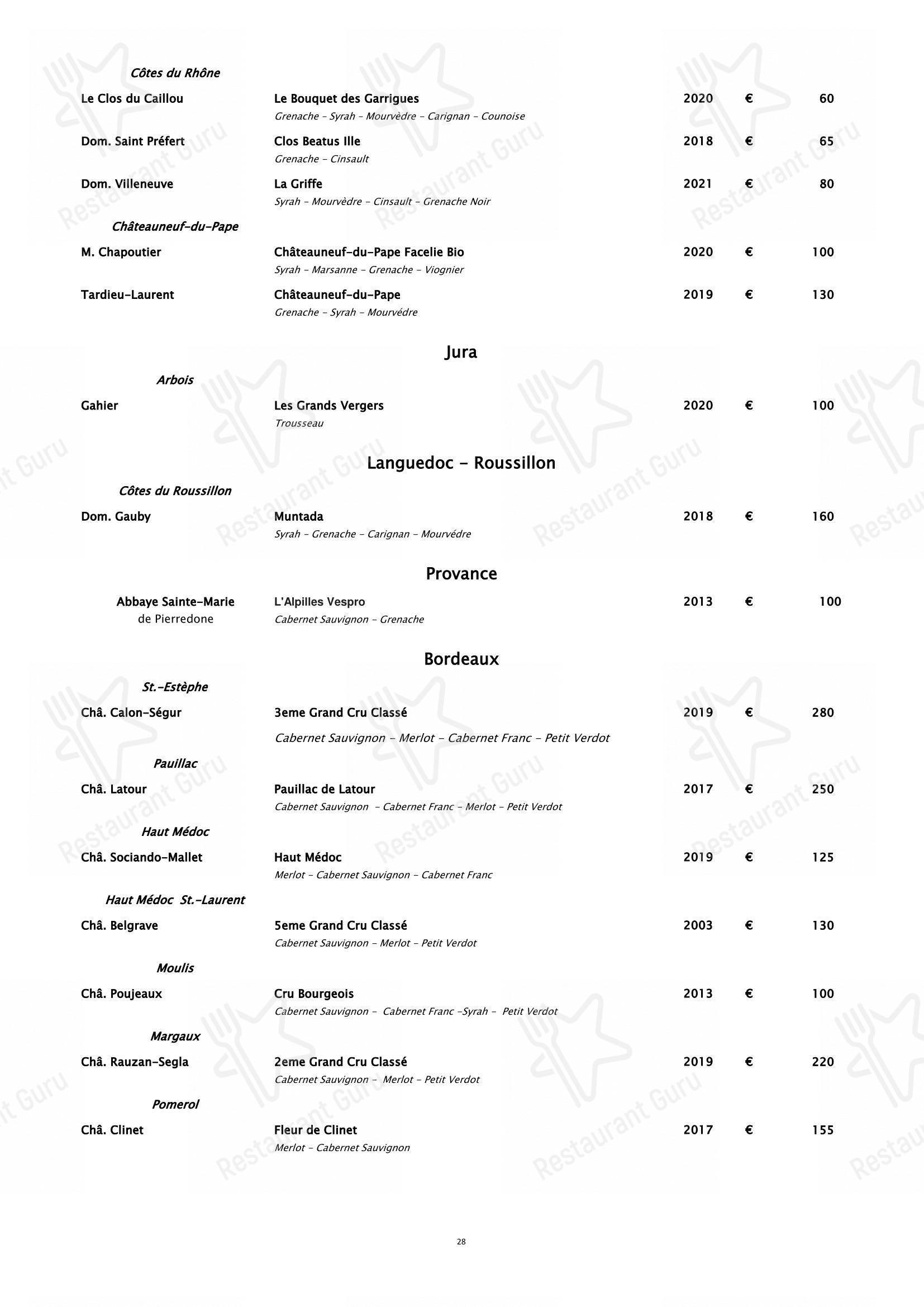 Piano35 Ristorante in Torino - Table Menu