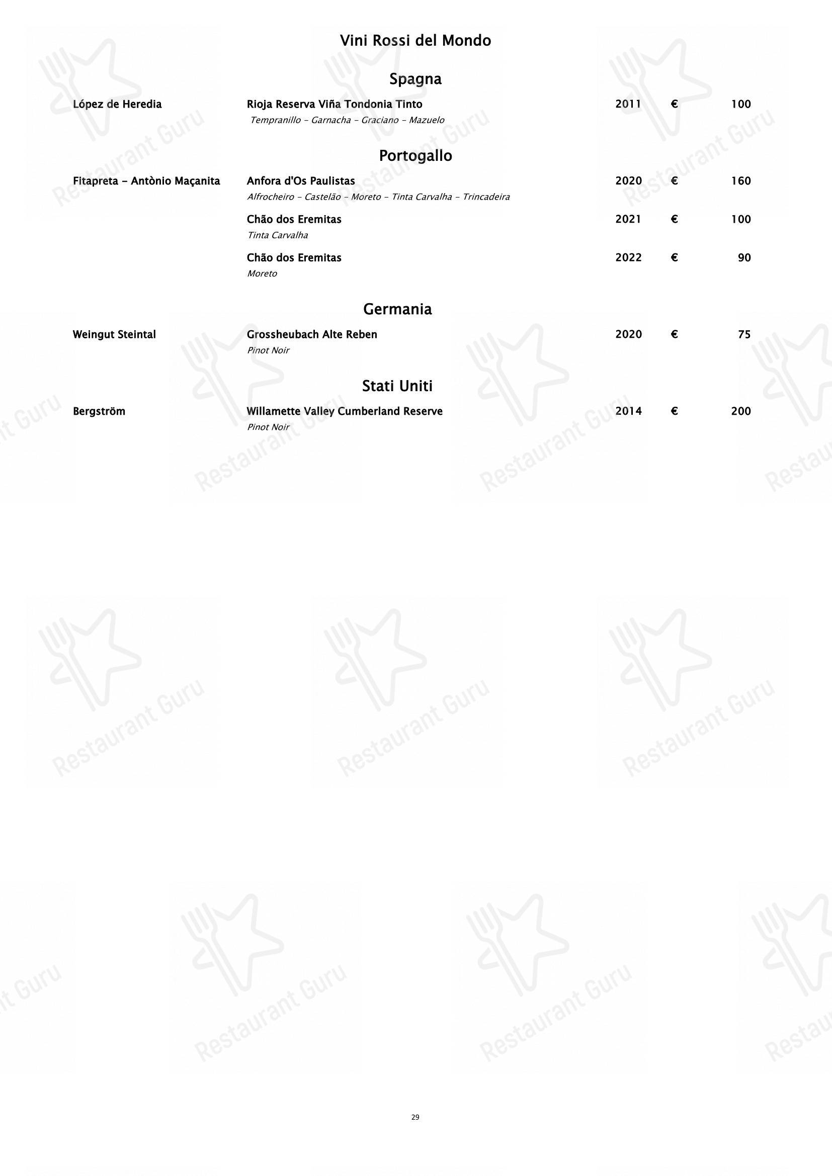 Piano35 Ristorante in Torino - Table Menu
