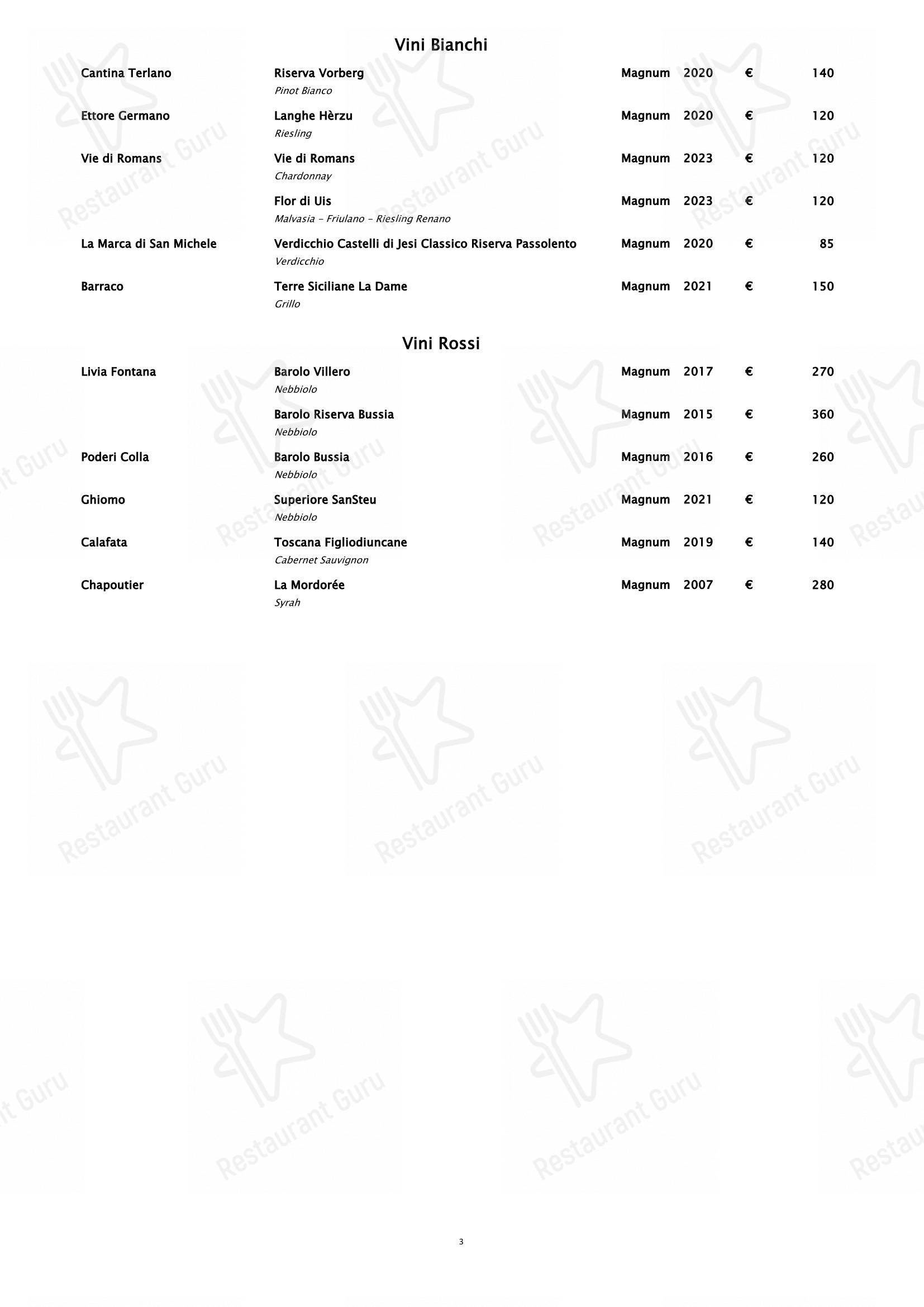 Piano35 Ristorante in Torino - Table Menu