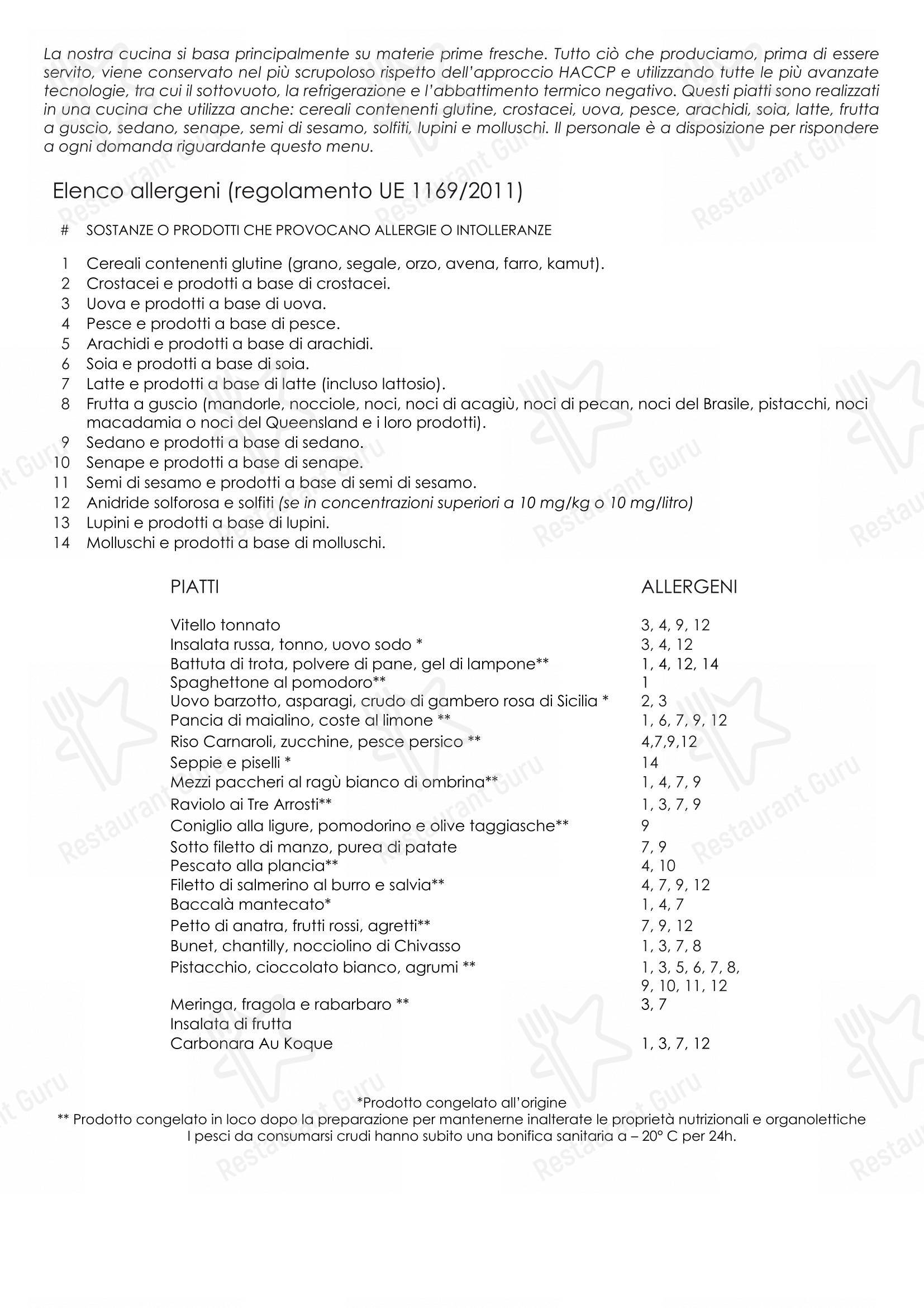 Takeaway Menu per Piano35 Ristorante in Torino