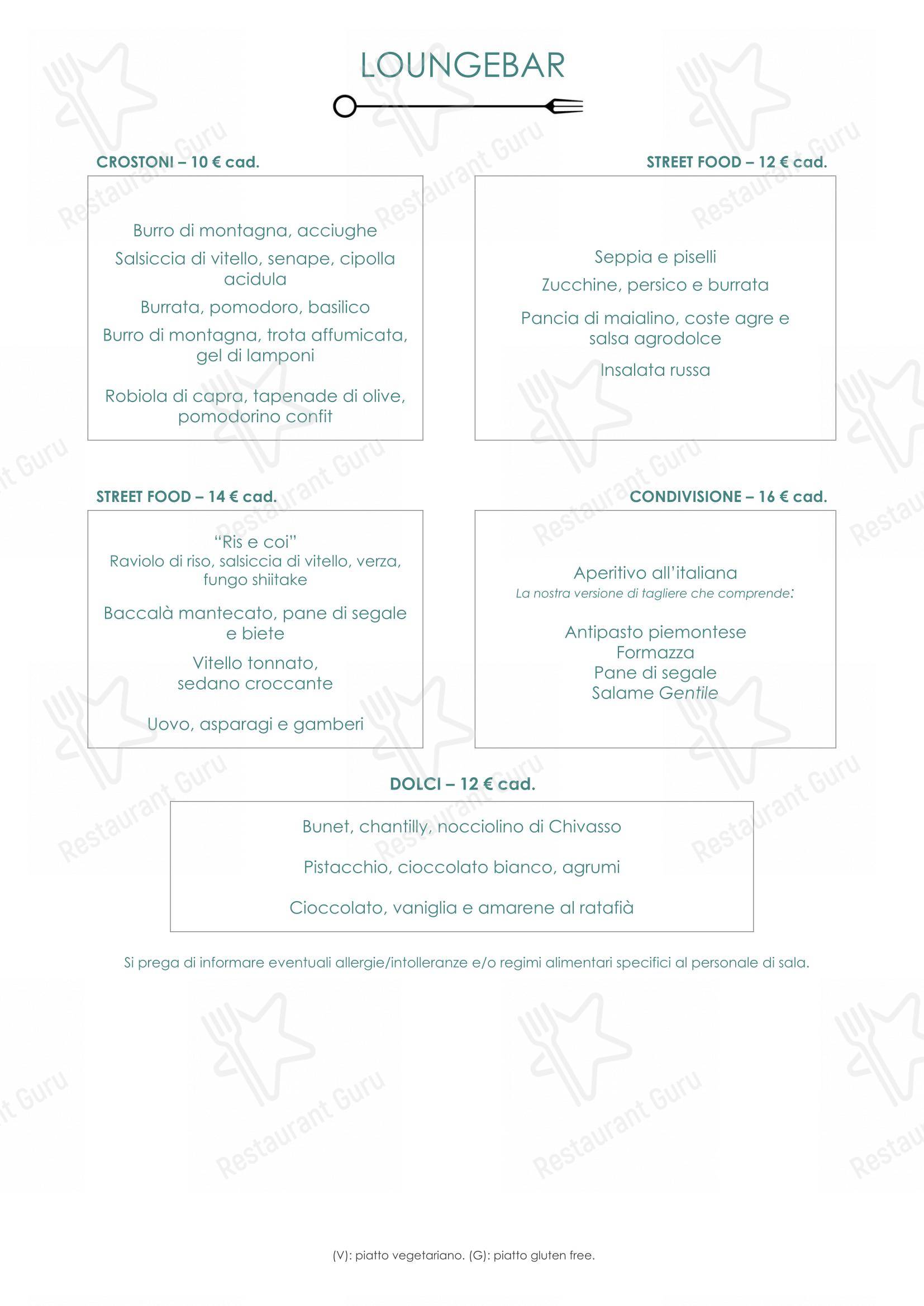 Piano35 Ristorante in Torino - Menu bar