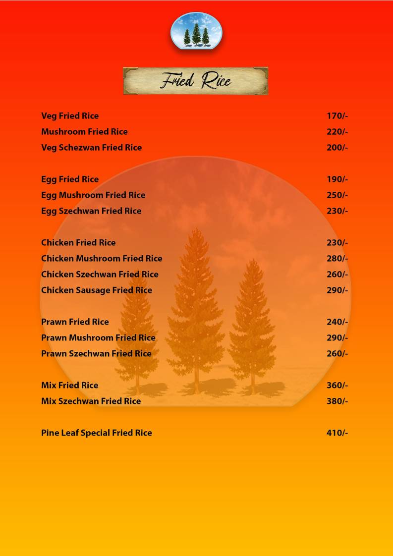 Pine leaf restaurant menu