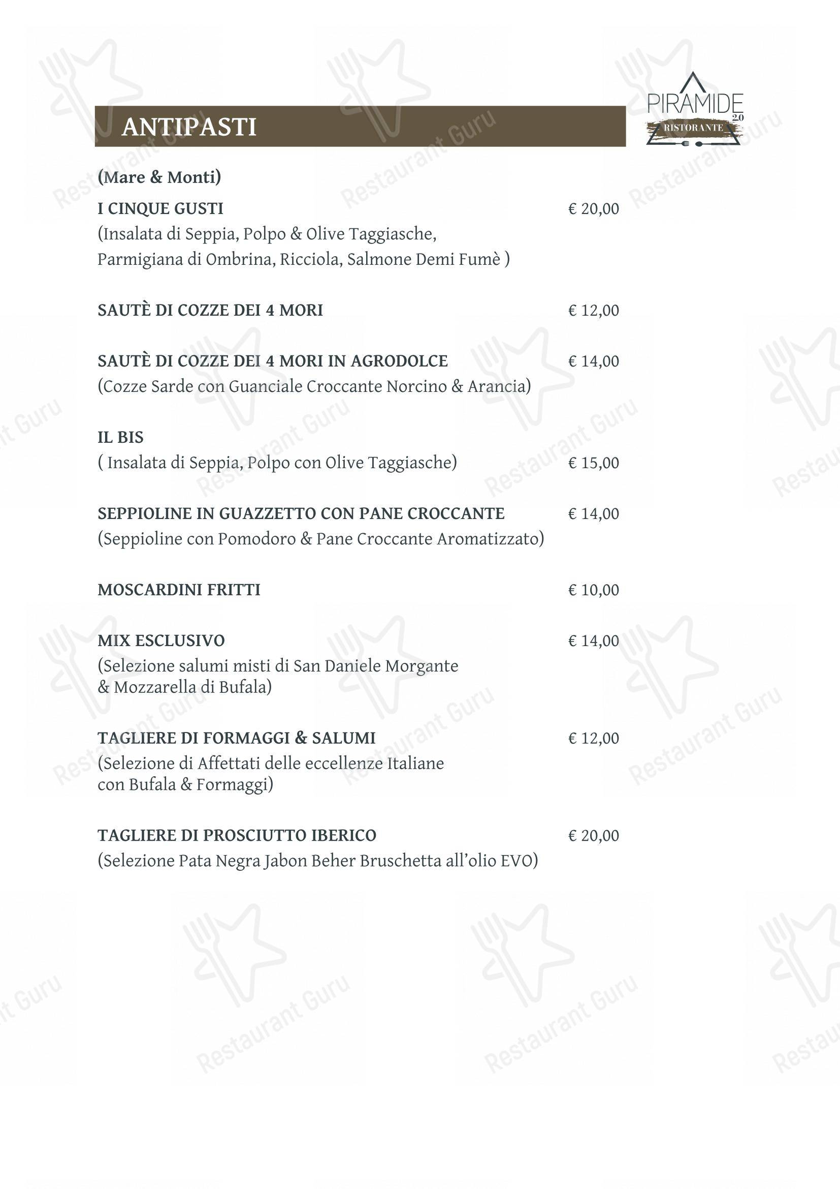 Menu pour Piramide 2.0 - Menu