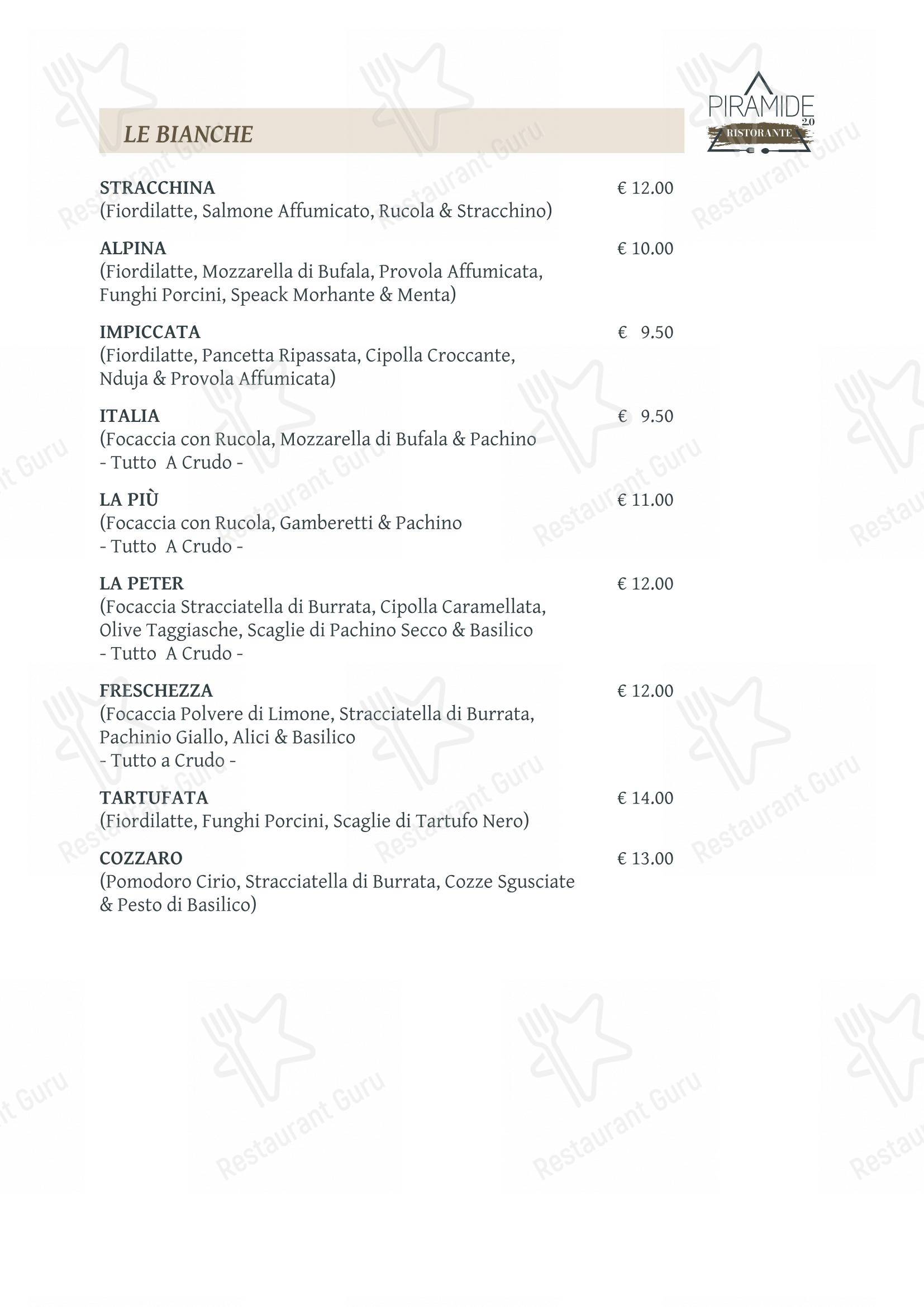 Menu pour Piramide 2.0 dans Guidonia Montecelio