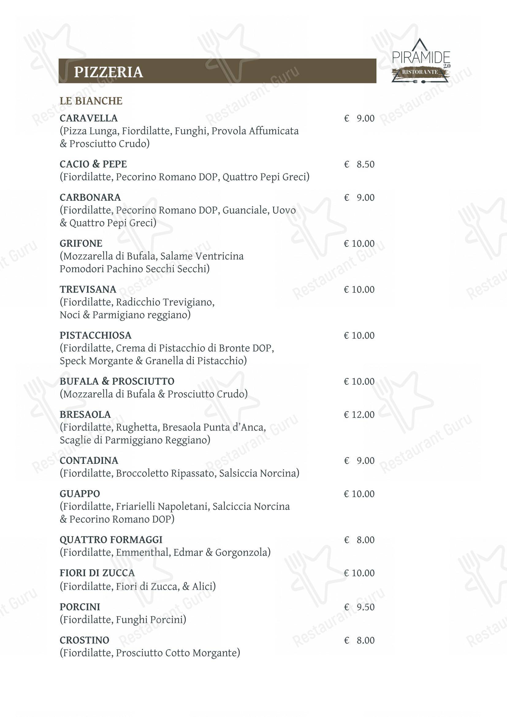 Menu pour Piramide 2.0 dans Guidonia Montecelio