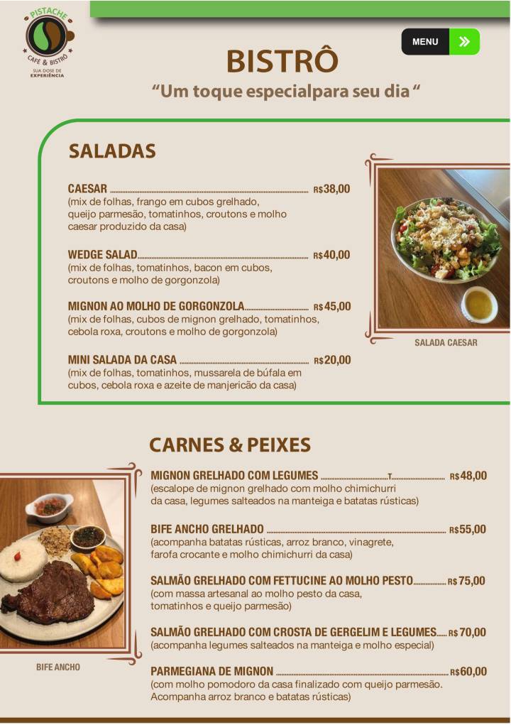 Pistache Café cardápio