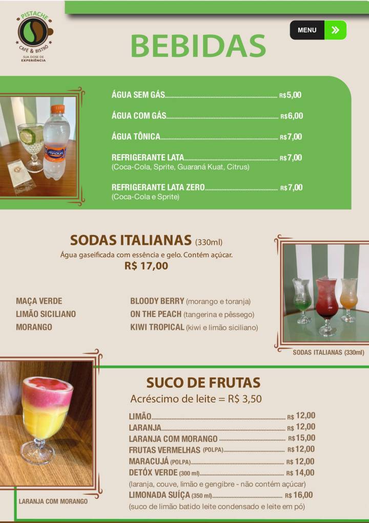 Pistache Café cardápio