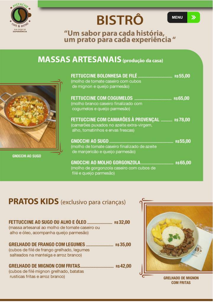 Pistache Café cardápio