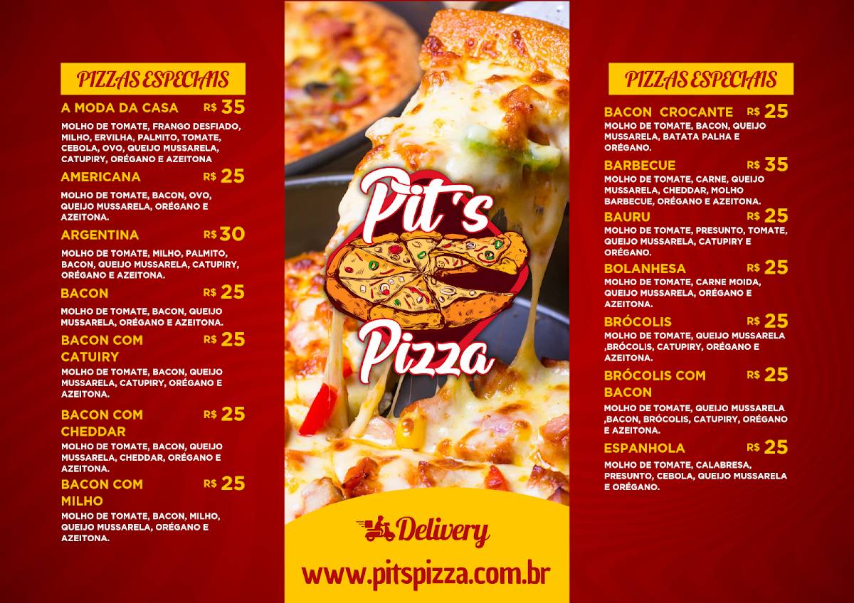 Pits Pizza cardápio