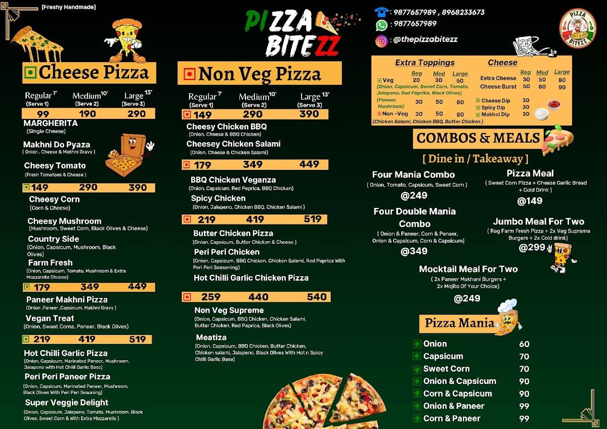 Pizza Bitezz menu