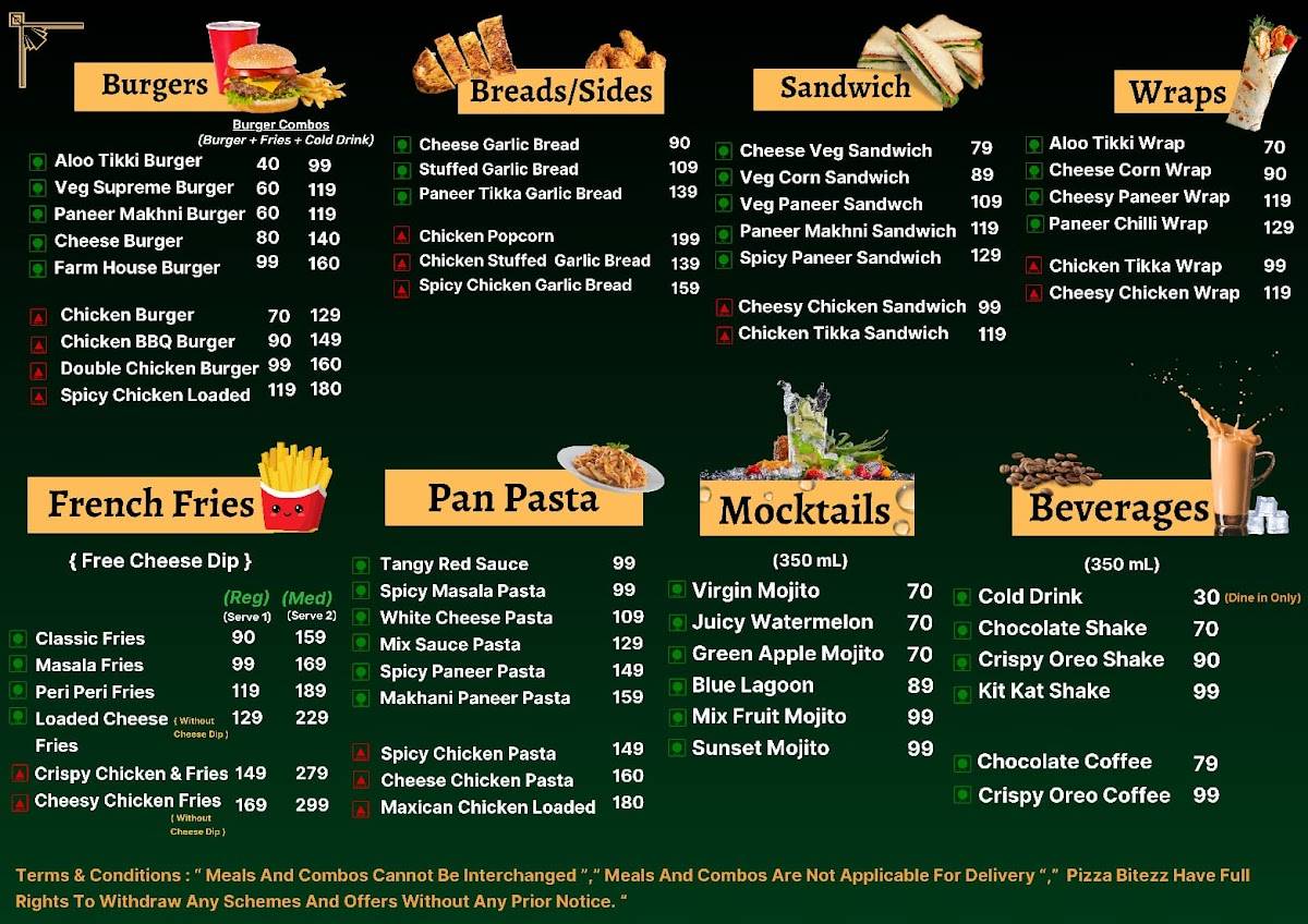 Pizza Bitezz menu