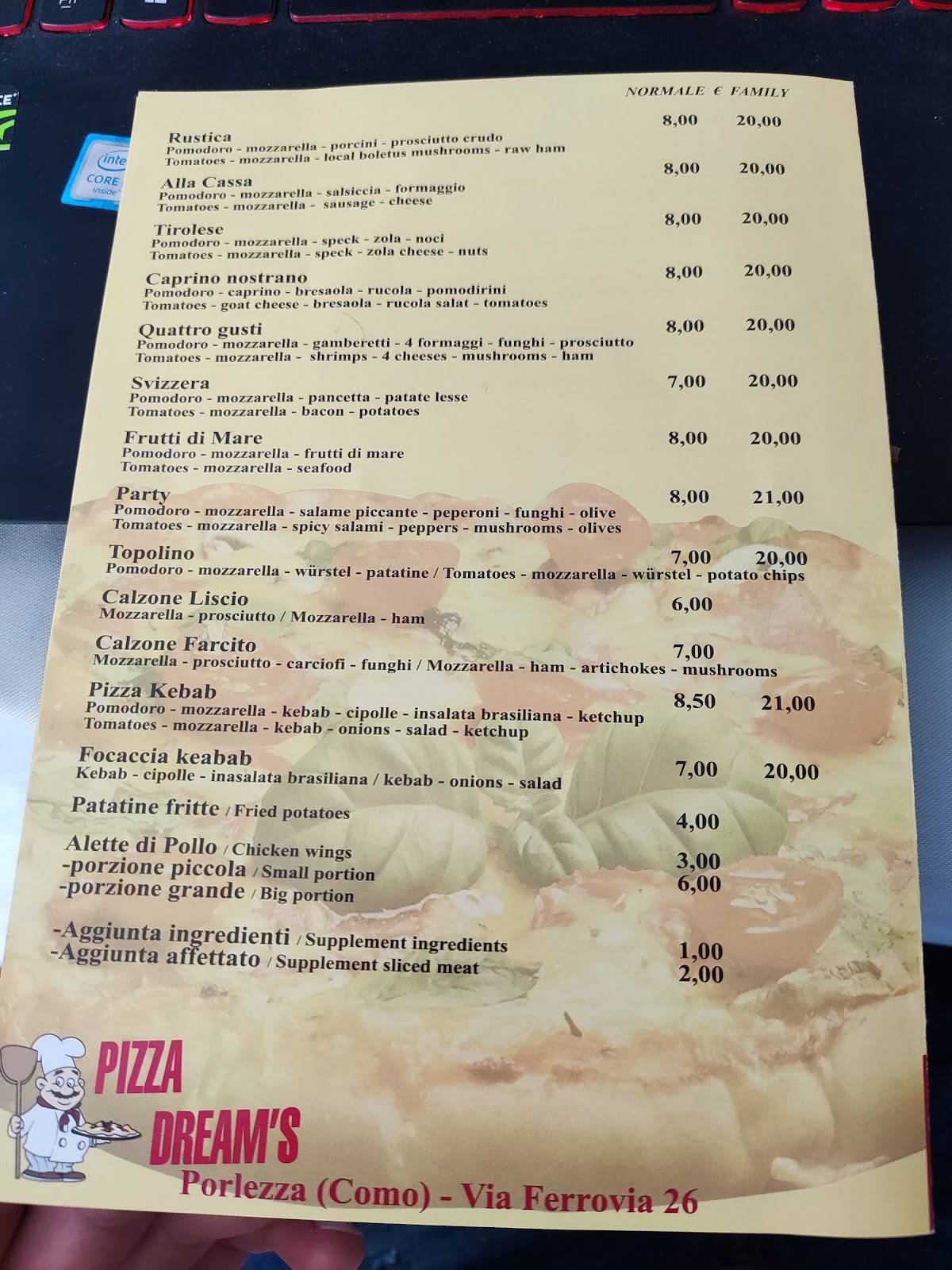 Menu di Dream's Pizza 