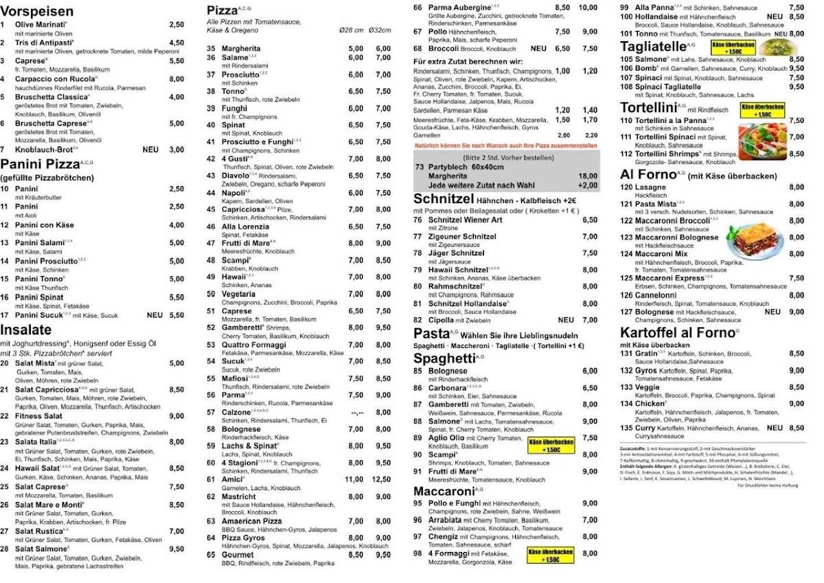 Menu de Pizza Express Hürth