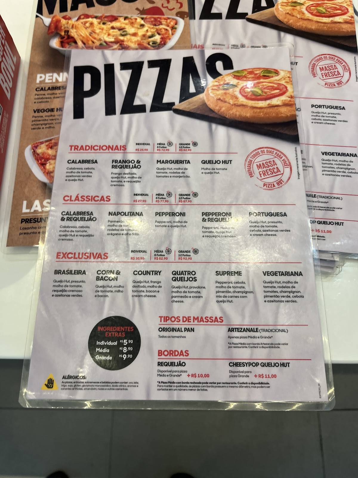 Pizza Hut cardápio