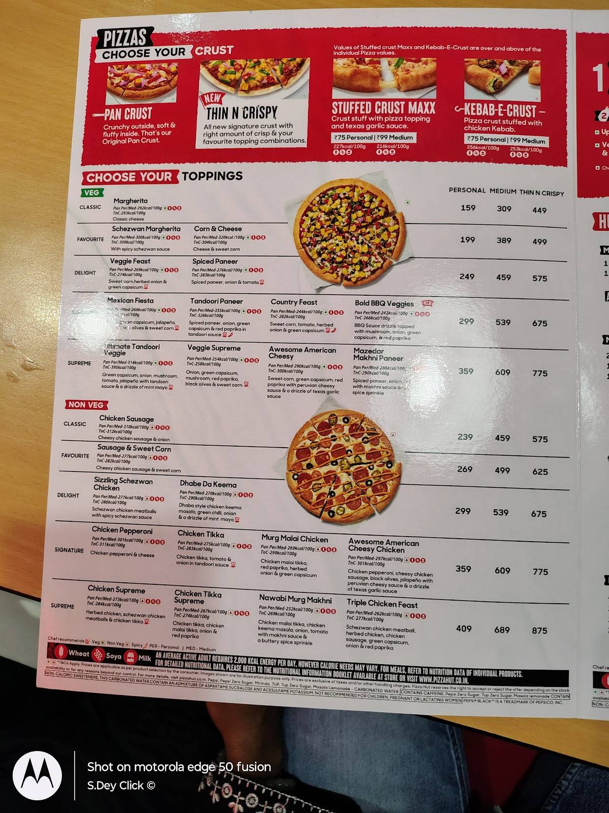 Pizza Hut Avani Mall, Kolkata menu