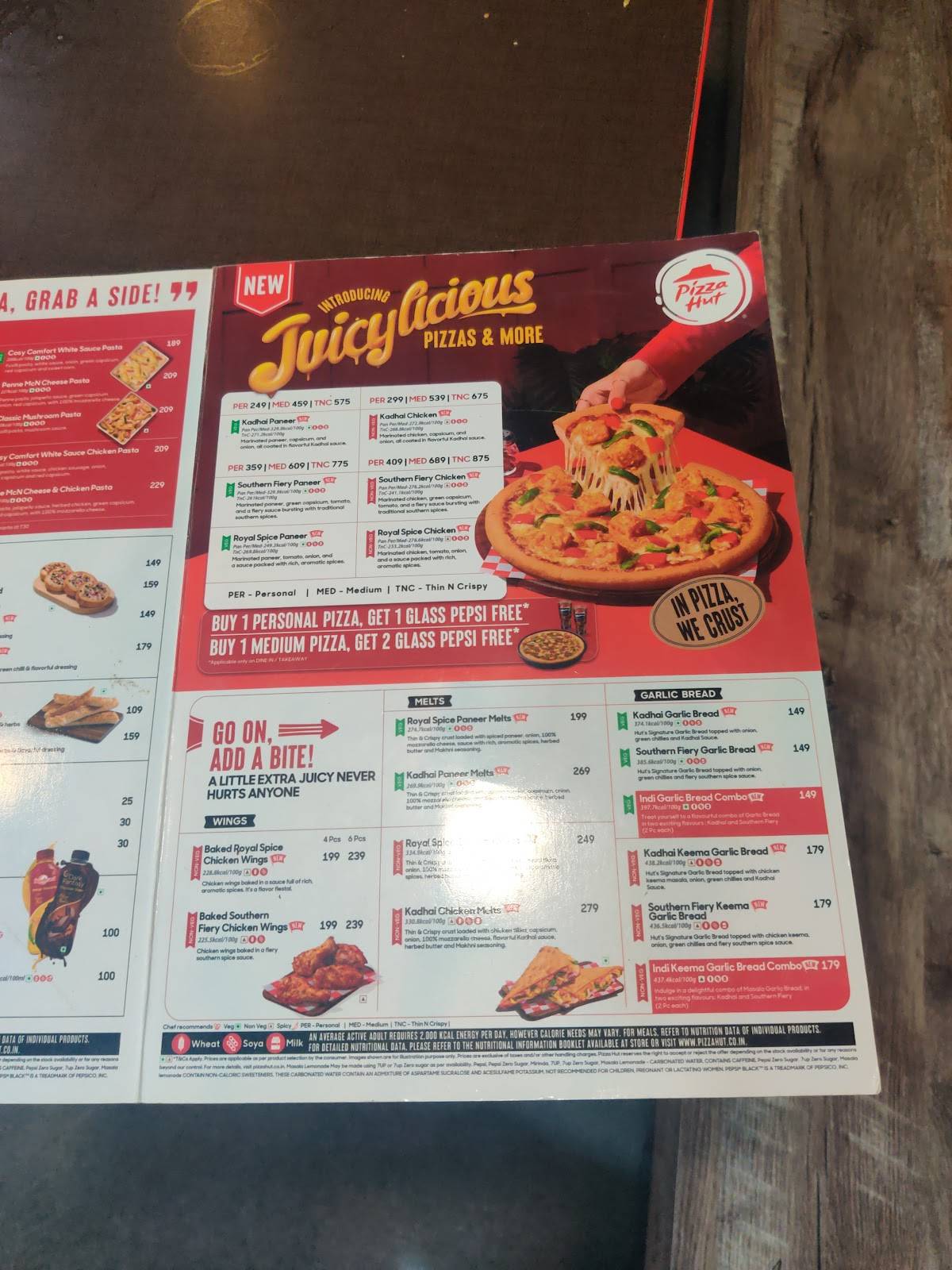 Pizza Hut Janta Bazaar, Kolhapur menu