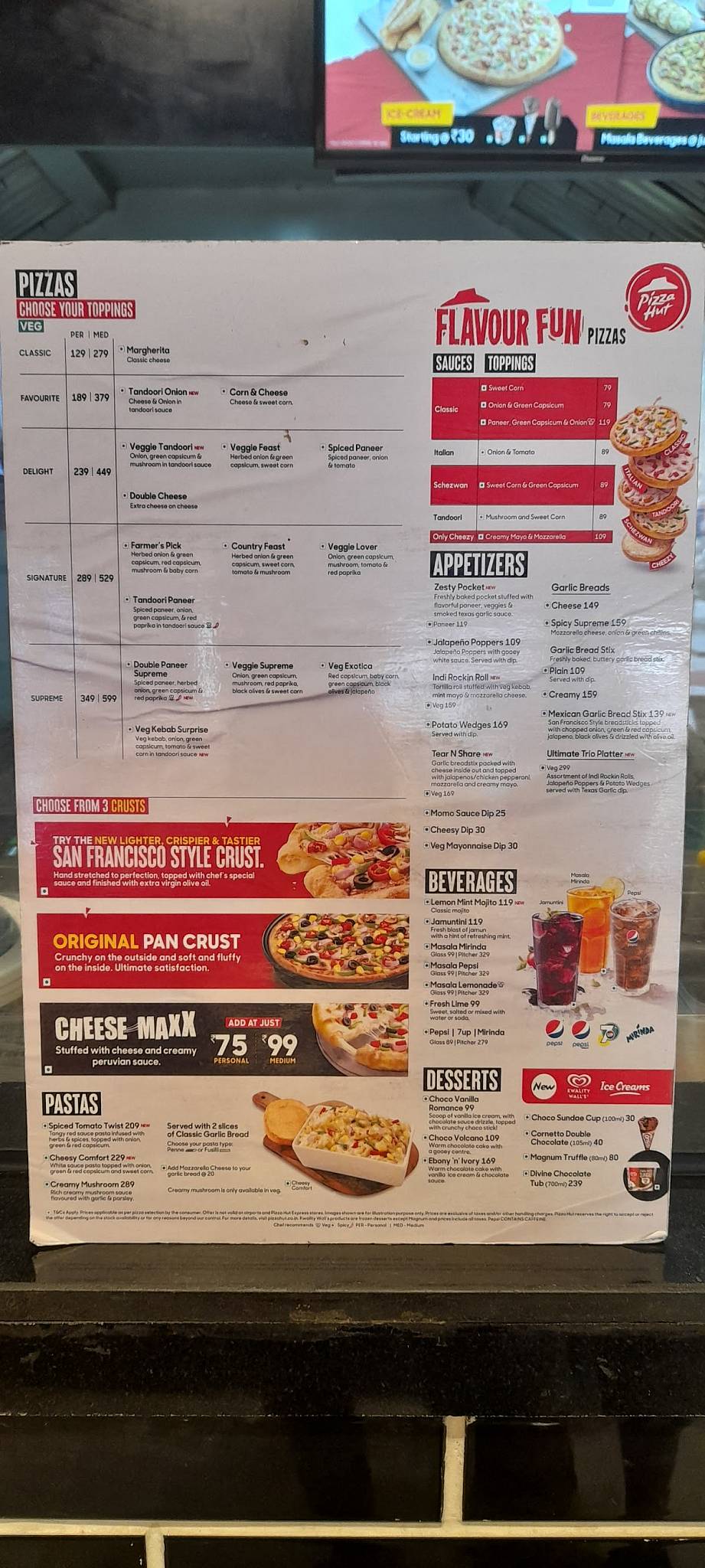 Pizza Hut Ranipur Mor, Haridwar menu