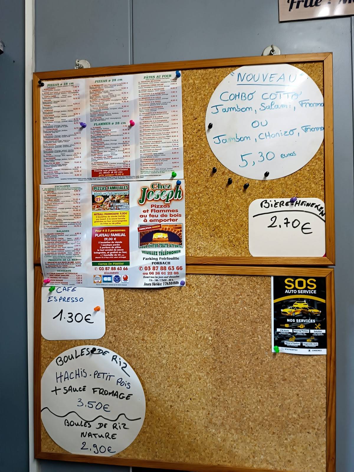 Menu de Pizza Joseph