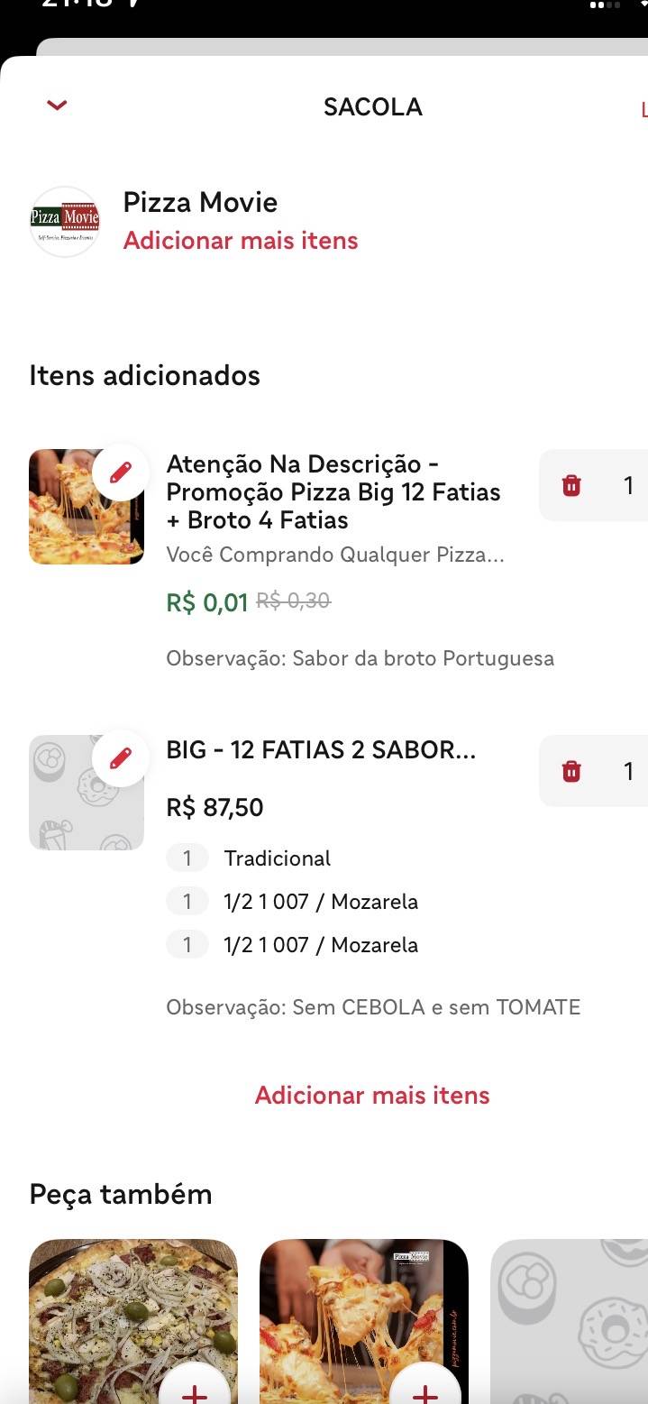 Pizza Movie cardápio