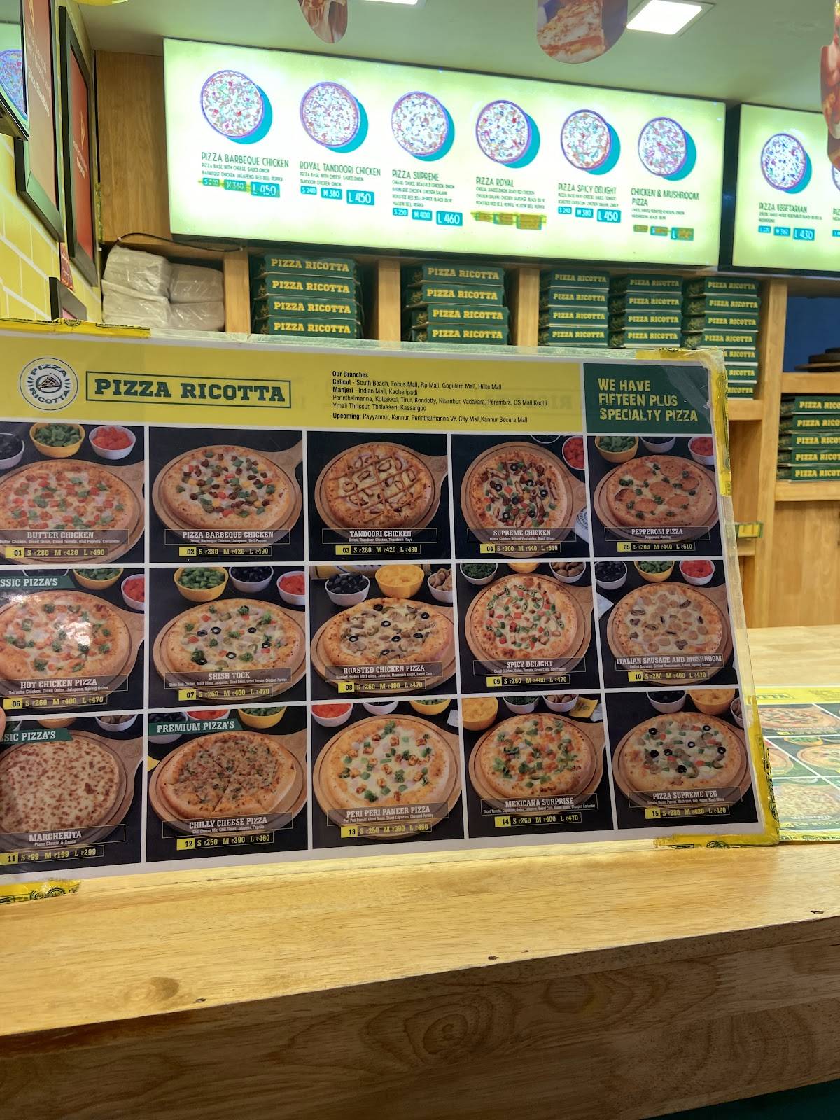 Pizza Ricotta Focus Mall menu