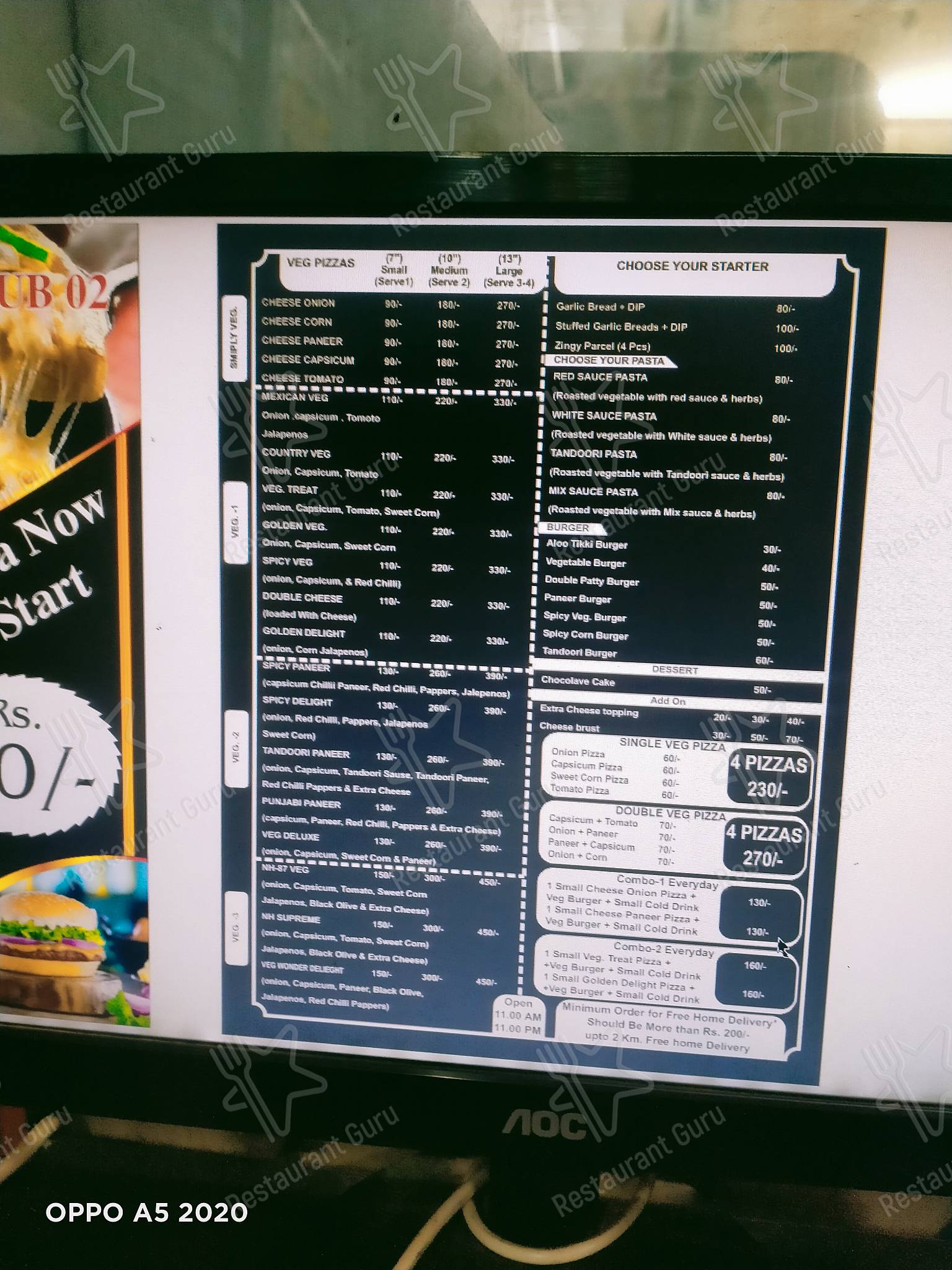 Pizza & BURGER HUB 02 menu - dishes and beverages