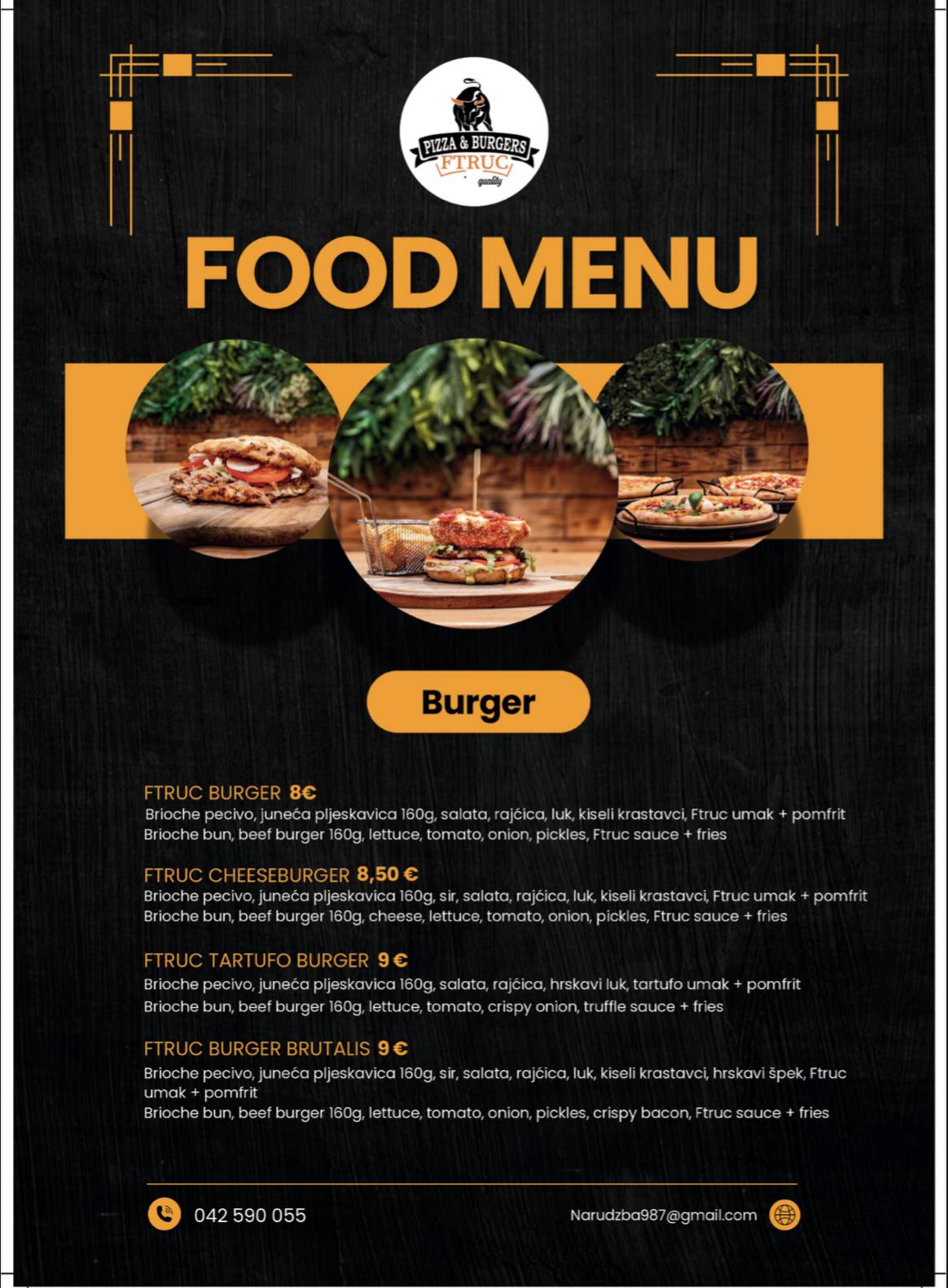 Menu di Pizza & Burgers Ftruc 