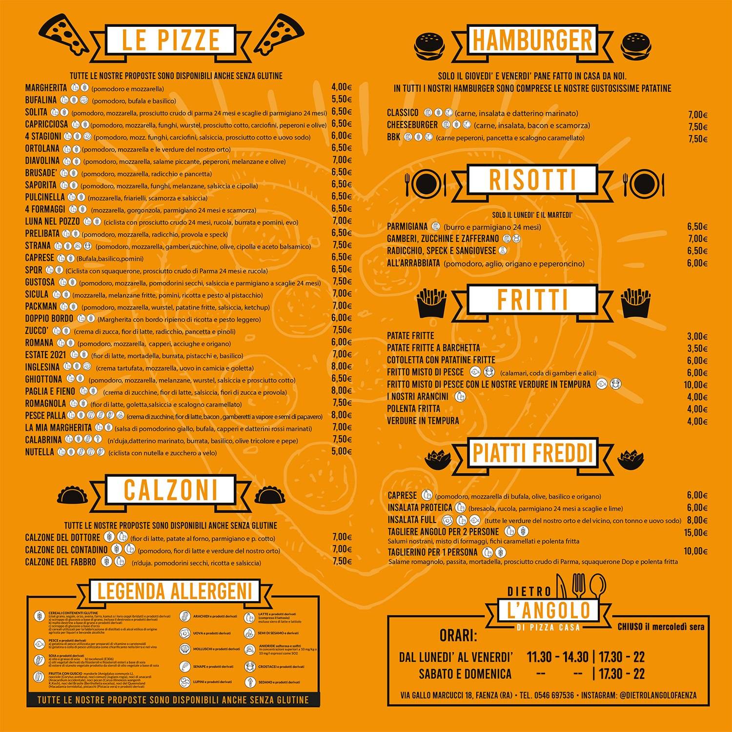 Menu di PizzaCasa Faenza 