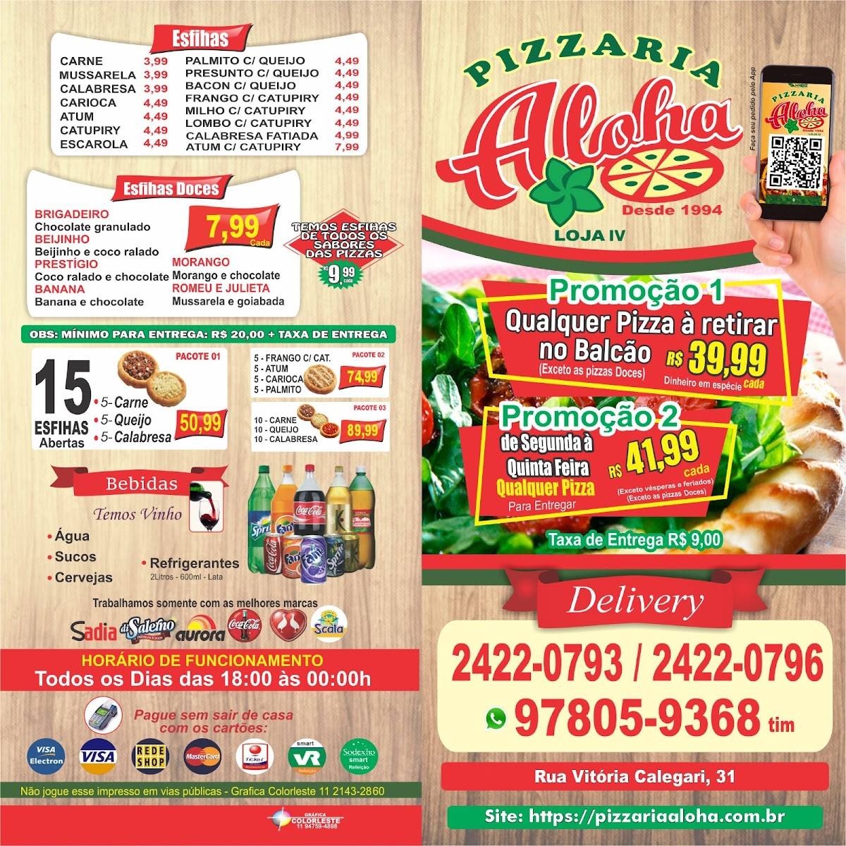Pizzaria Aloha IV cardápio