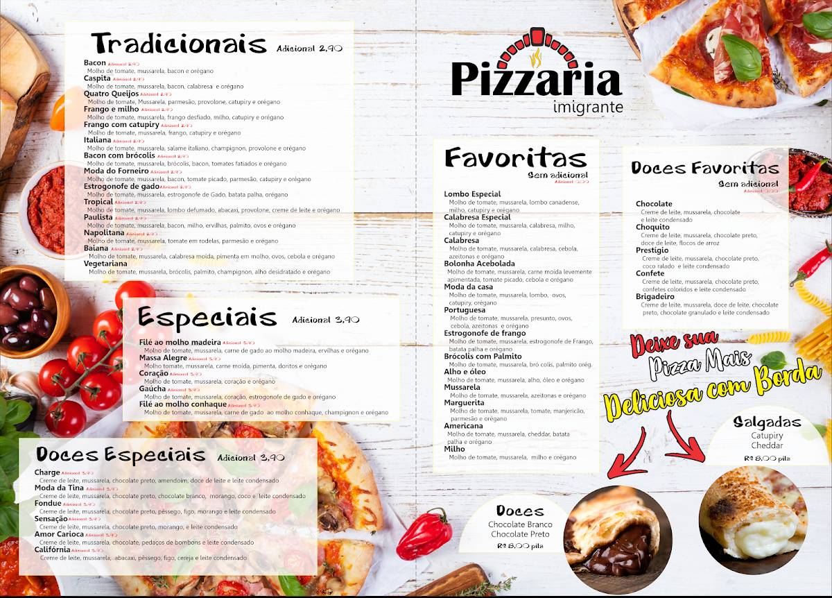 Pizzaria Imigrante cardápio